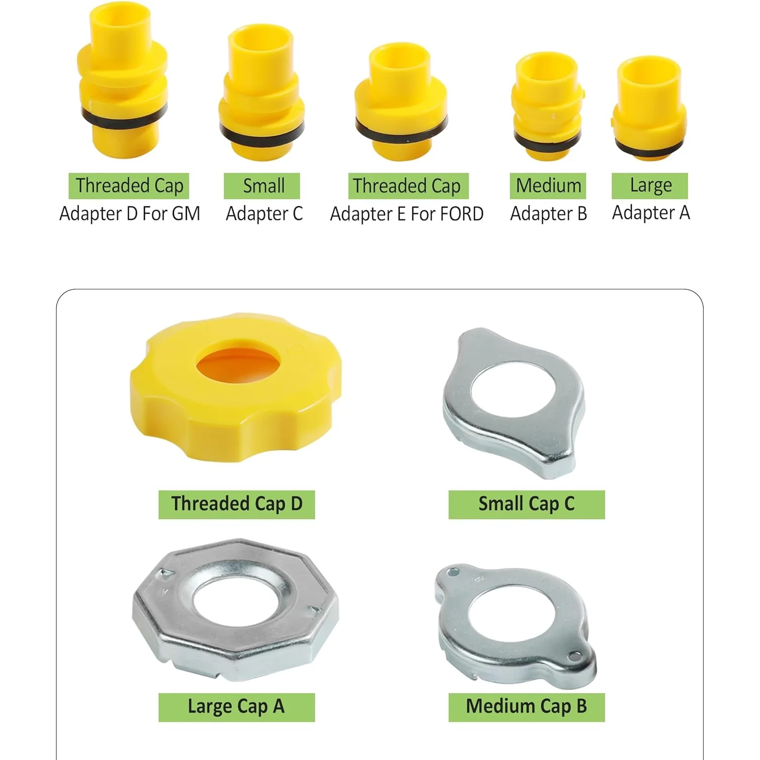 Spill Proof Radiator Coolant Filling Funnel Kit - 15pcs Cooling System Fill Kit