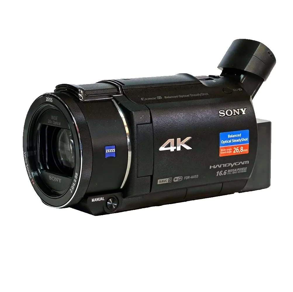 Sony FDR-AX53 4K Ultra HD Handycam Camcorder FDRAX53/B + Extra Battery +Tripod + Case -128GB Kit