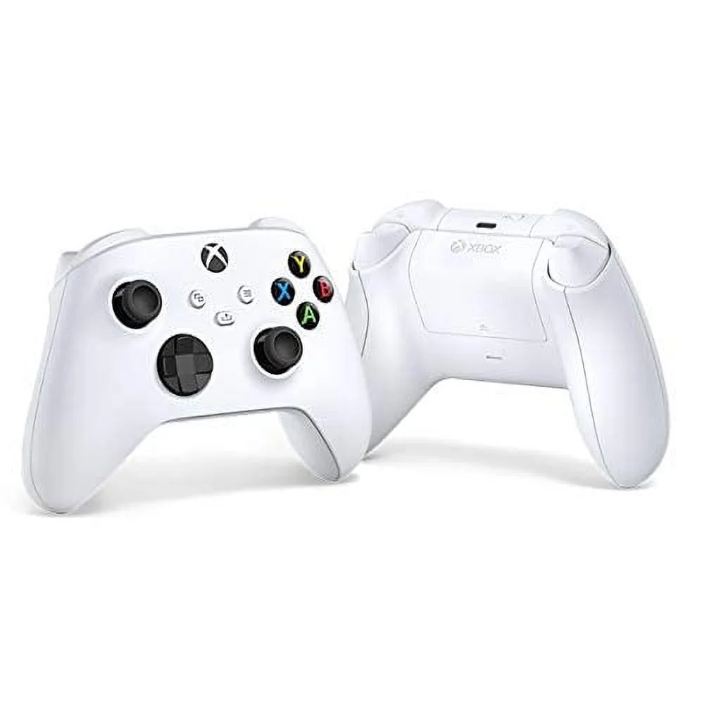 Microsoft Xbox Wireless Robot White Controller for Xbox Console + Wired Earbuds With Cleaning Kit BOLT AXTION Bundle Used