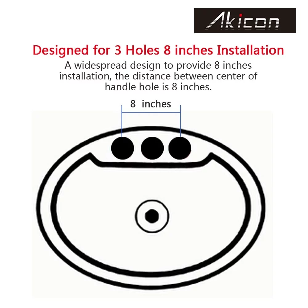 Akicon Widespread Two-handle Copper Bathroom Faucet Copper Copper Finish