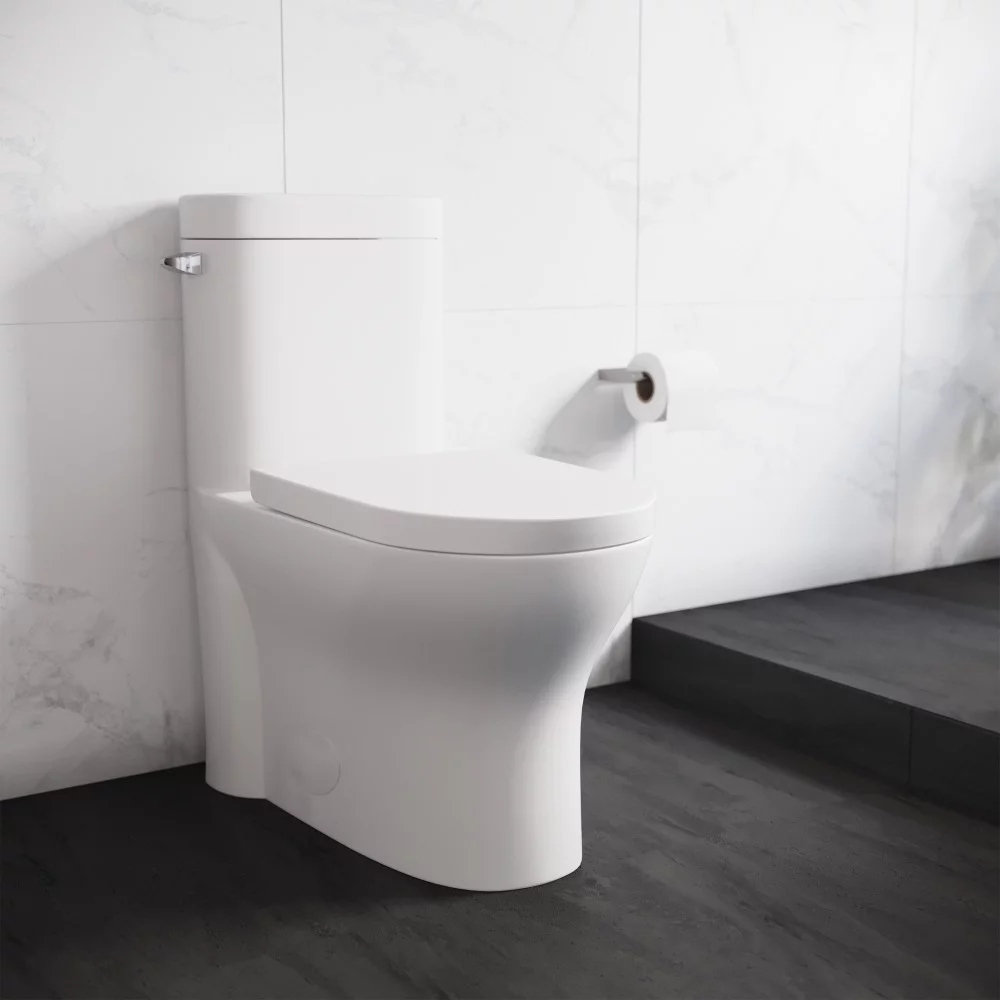 Swiss Madison Monaco One-Piece Elongated Left Side Flush Handle Ceramic Toilet 1.28 Gpf