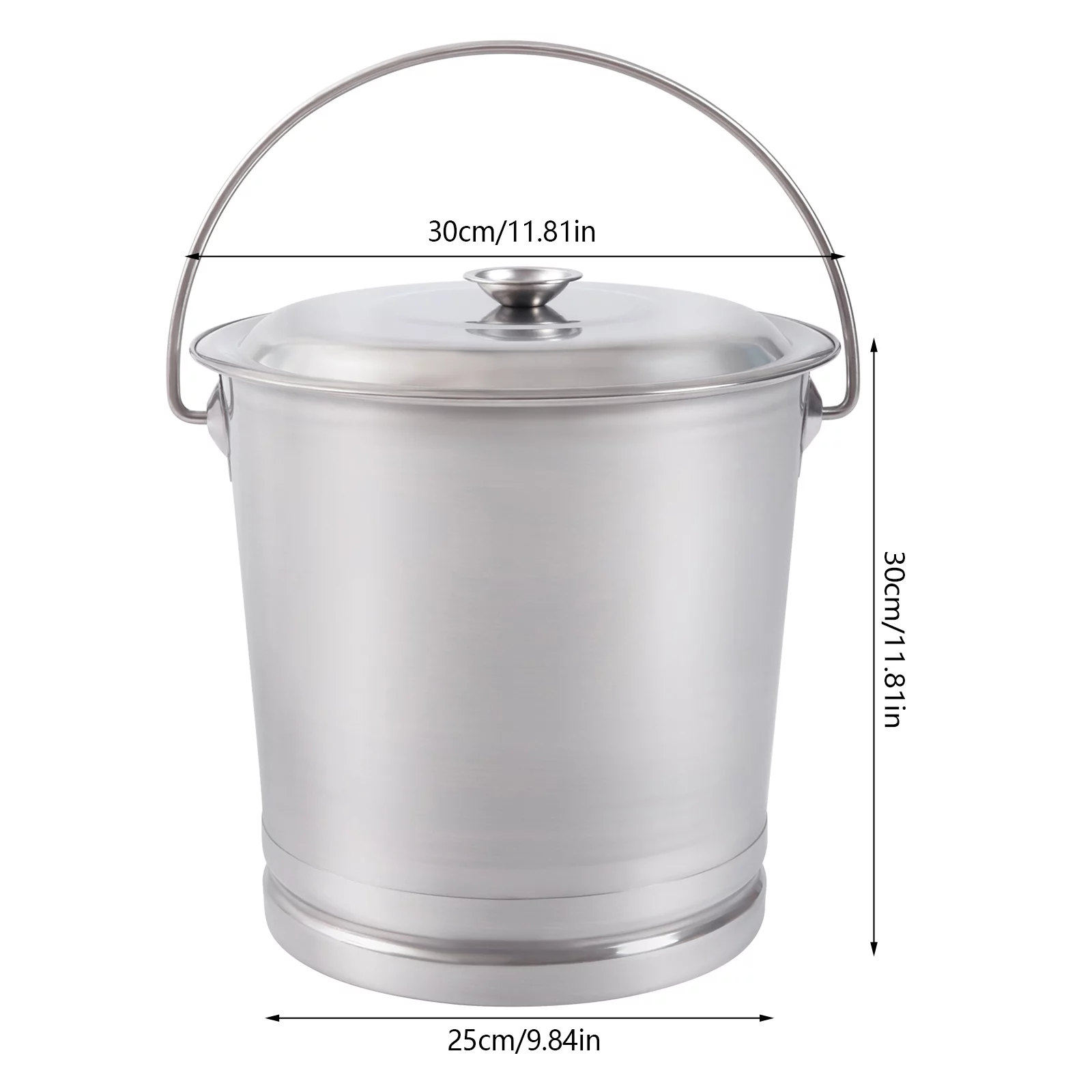 14L/3.7Gallon Stainless Steel Metal Bucket with Lid and Handle Milk Pail Bucket