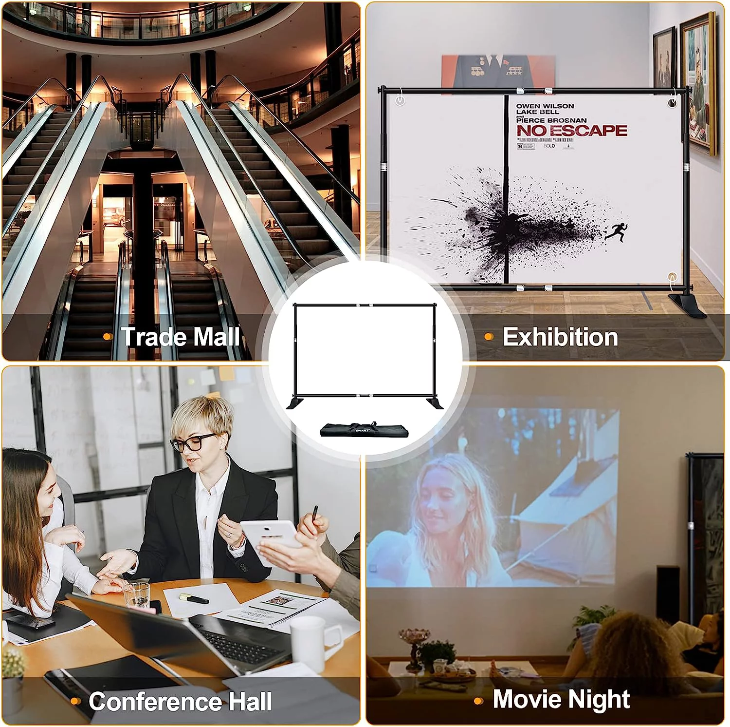 Emart Backdrop Banner Stand 10x8ft, Heavy Duty Backdrop Stand Kit Adjustable Step and Repeat for Photography, Photo Booth