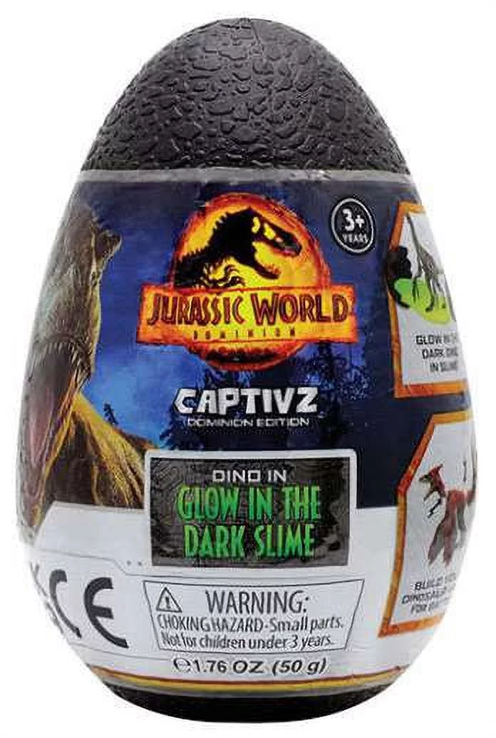 Jurassic World Captivz DOMINION Edition Dino in Glow in the Dark Slime Mystery Egg Pack