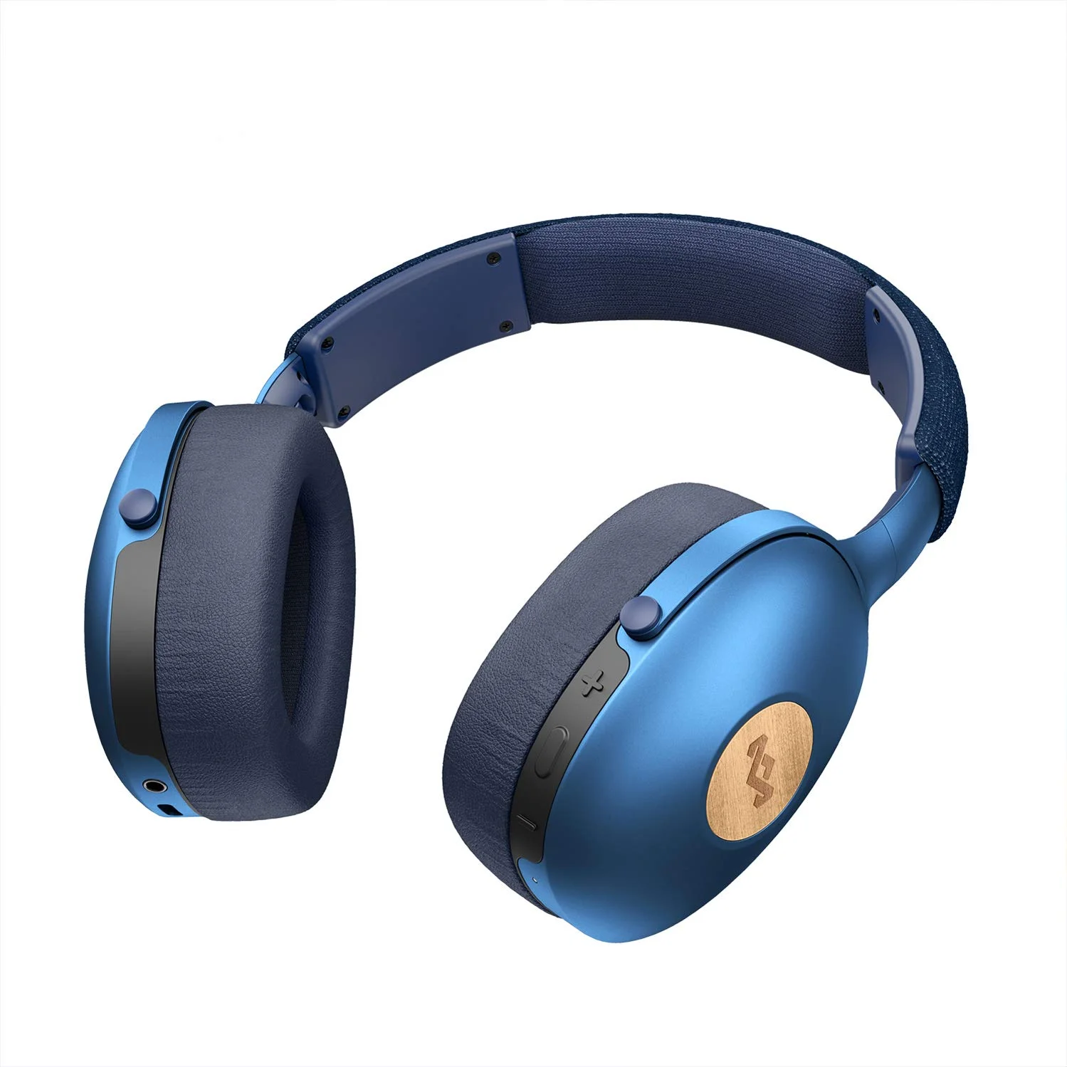 House of Marley Positive Vibration XL - Headphones with mic - full size - Bluetooth - wireless - blue