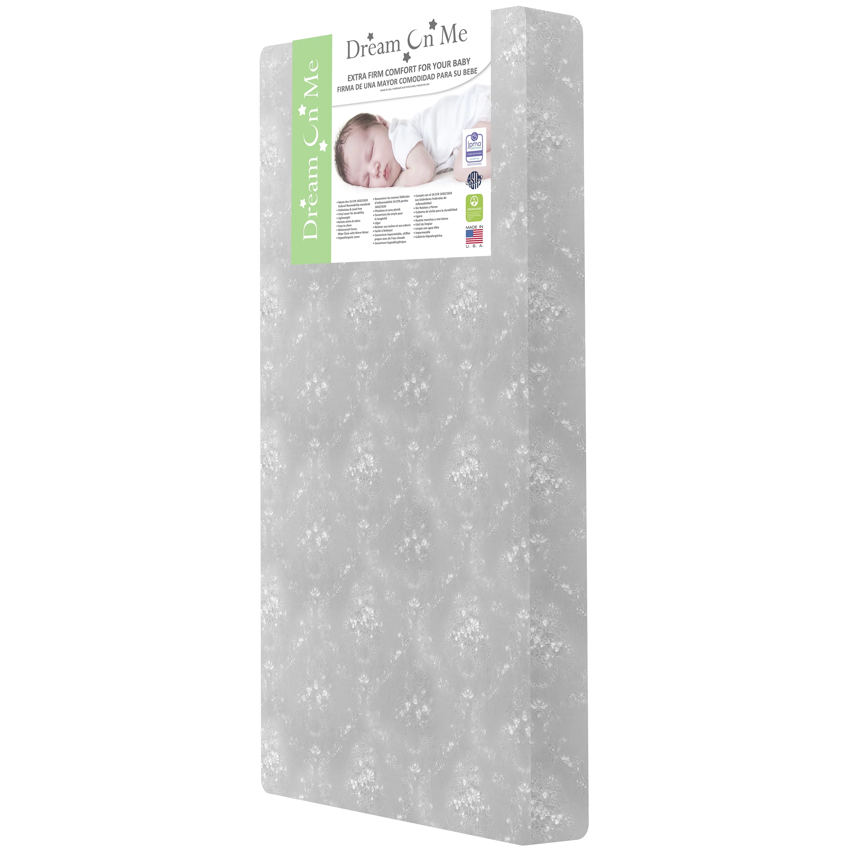 Dream on Me Snooze Crib & Toddler Mattress, Extra Firm Thermo-Bonded Core, Greenguard Gold Certified