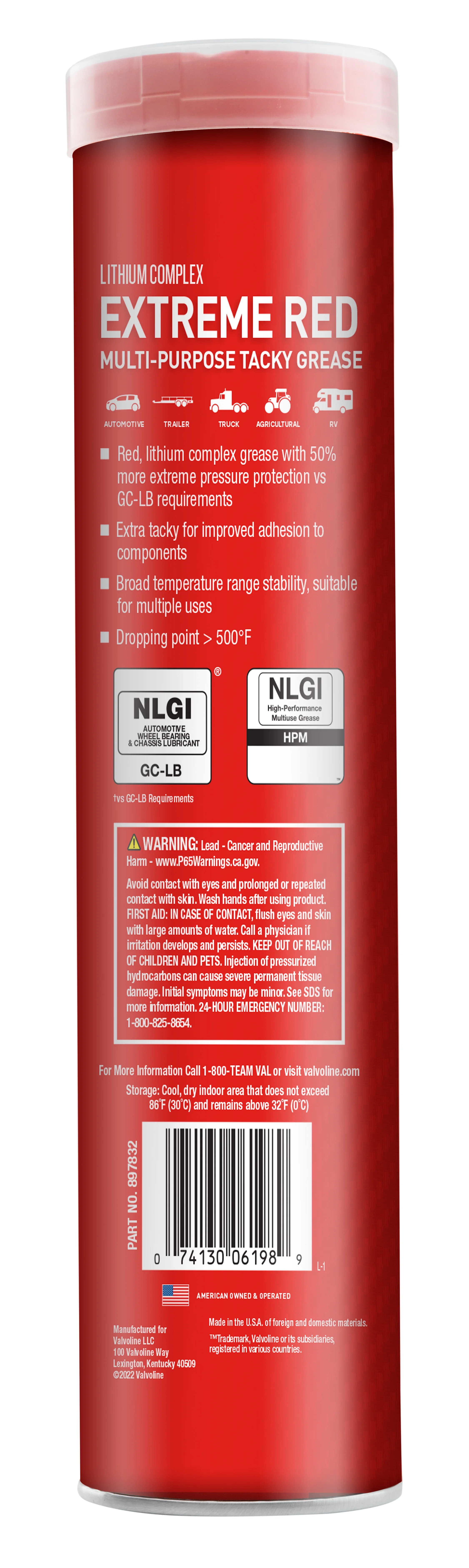 Valvoline Extreme Red #2 Multi-Purpose Grease 14.1 oz