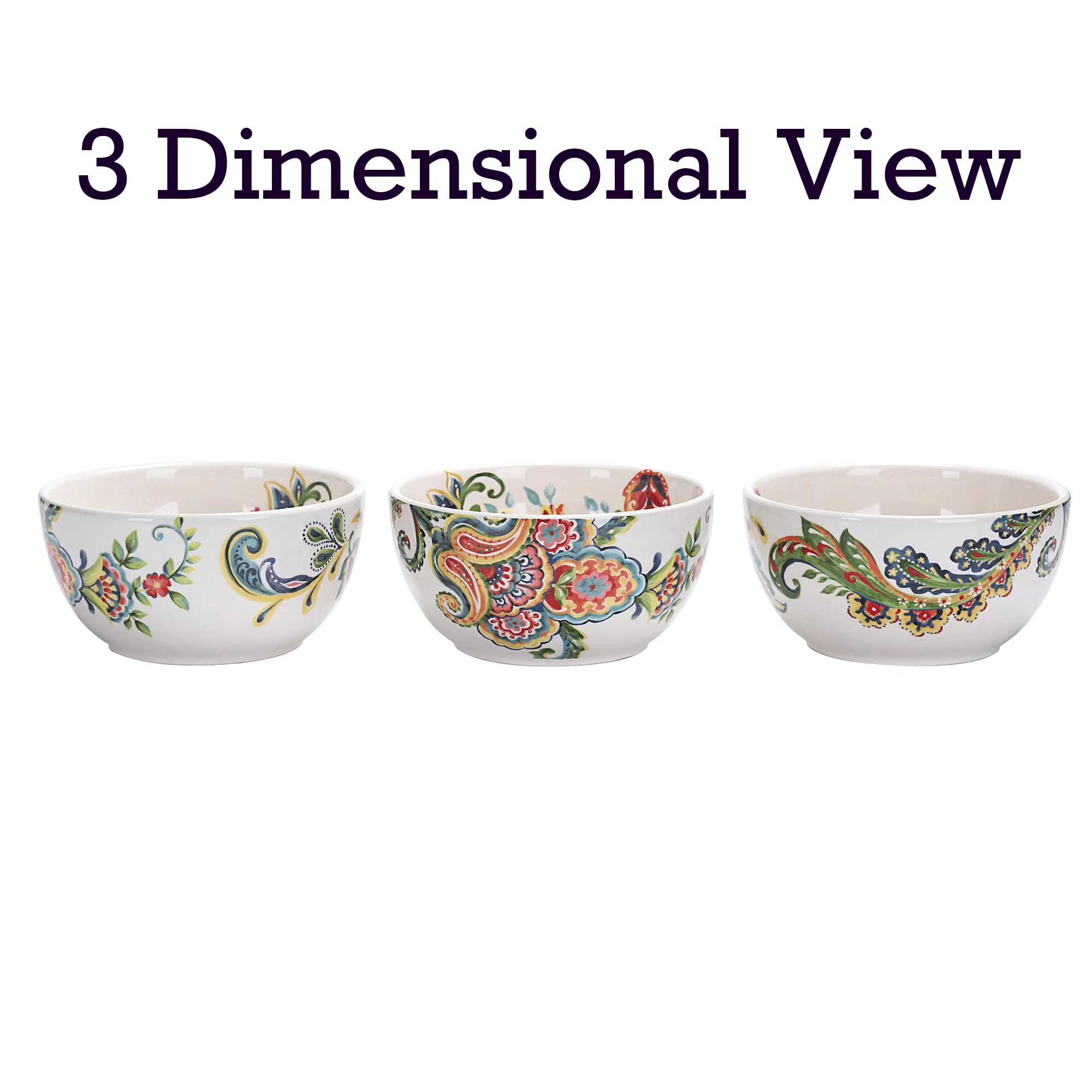 Bico Protea Cynaroides Ceramic Cereal Bowls Set of 4, 26oz, for Pasta, Salad, Cereal, Soup & Microwave & Dishwasher Safe