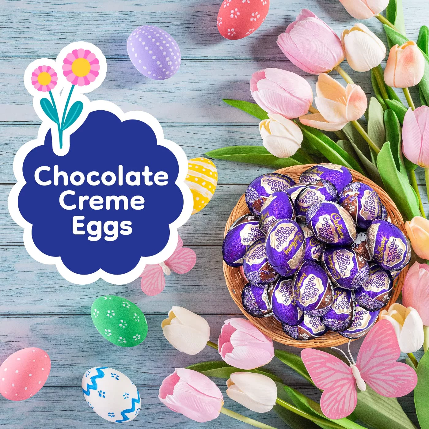 CADBURY CHOLATE CREME EGGS, Milk Cholate Filled Creamy Cholate Candy, 1.2 Ounce Egg (42 unt Pack)