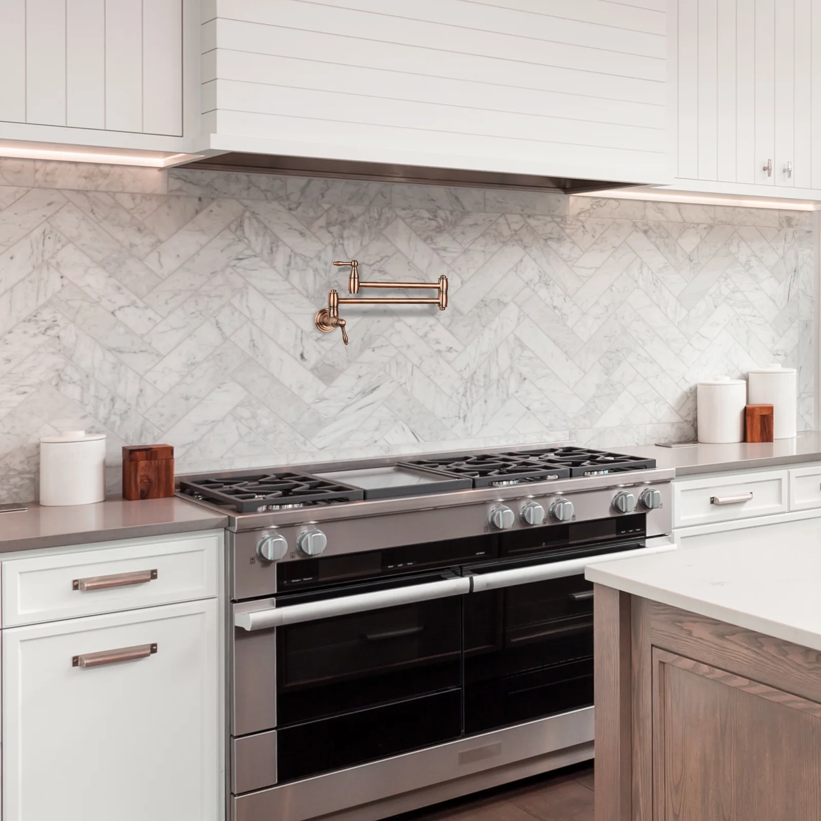 Akicon Pot Filler Kitchen Faucet Wall-Mounted - Antique Copper