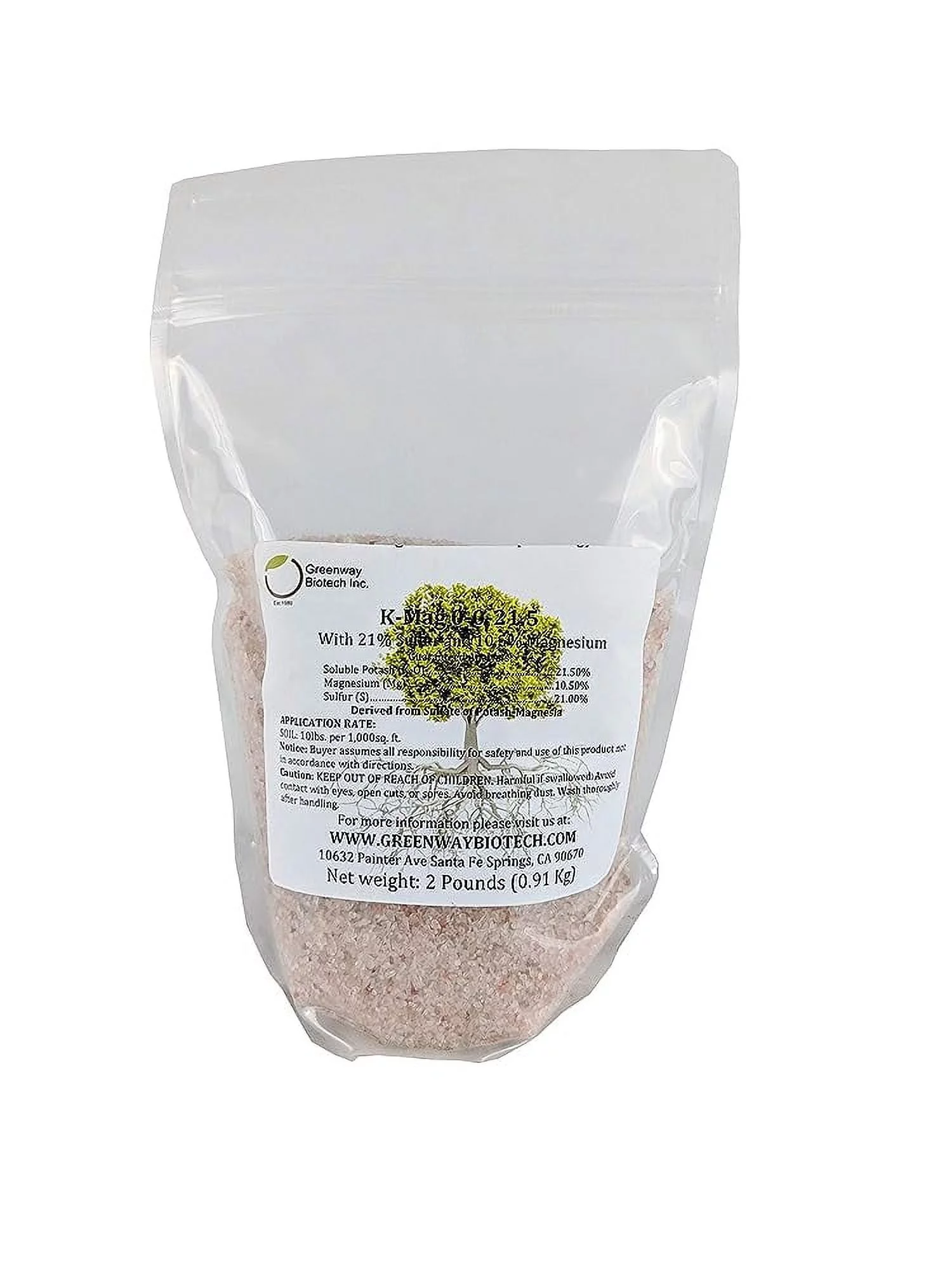 Sul-Po-Mag 0-0-21.5 Sulfate Of Potash Magnesia (K-Mag) Greenway Biotech Brand (2 Pounds)