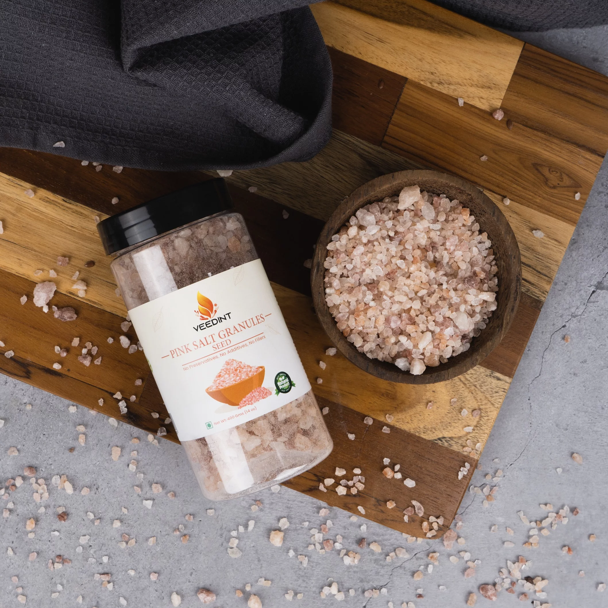 VeeDInt Himalayan Pink Salt, 14 oz, Coarse Grain, 100% Pure & Natural, No added Colour