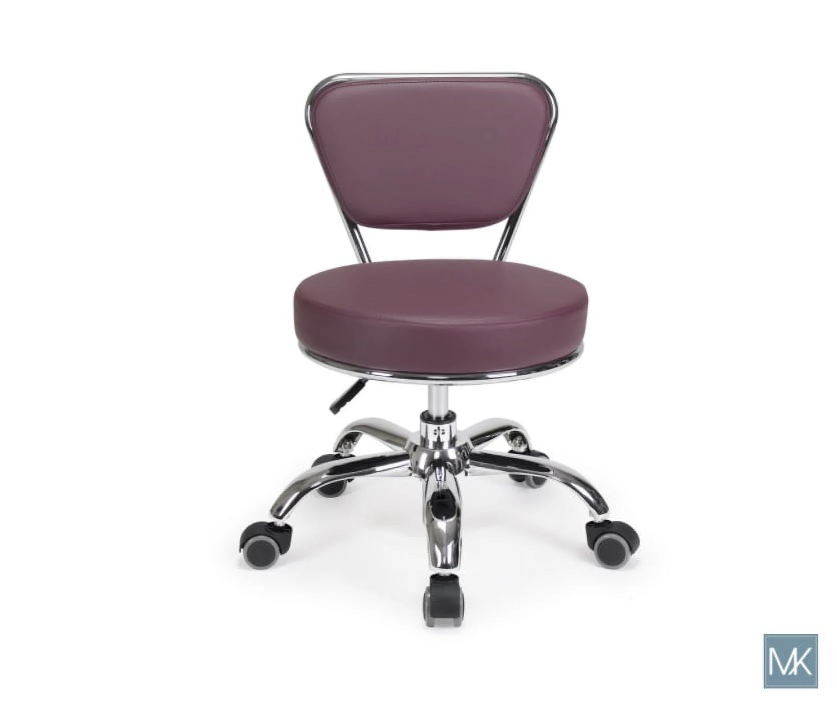 Set of 4 Dayton Pedicure Stool (Burgundy) Pneumatic, Adjustable Height, Perfect for Nail Salon, Pedicure spa