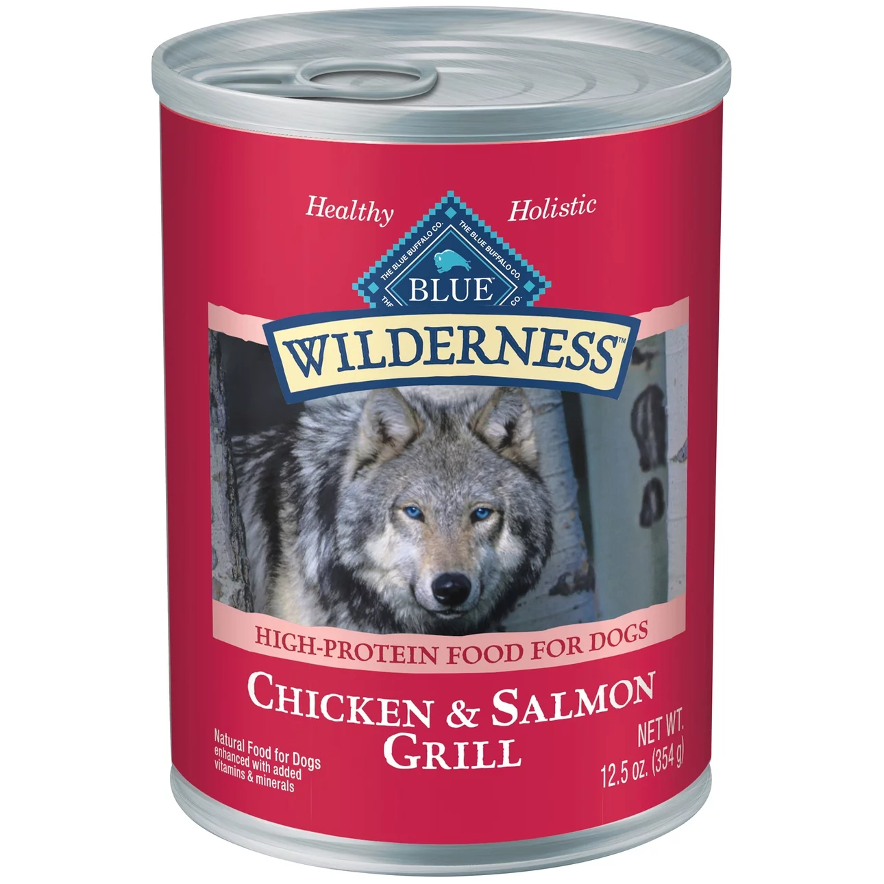 (3 pack) Blue Buffalo Wilderness High Protein, Natural Adult Wet Dog Food, Salmon & Chicken Grill 12.5-oz Can