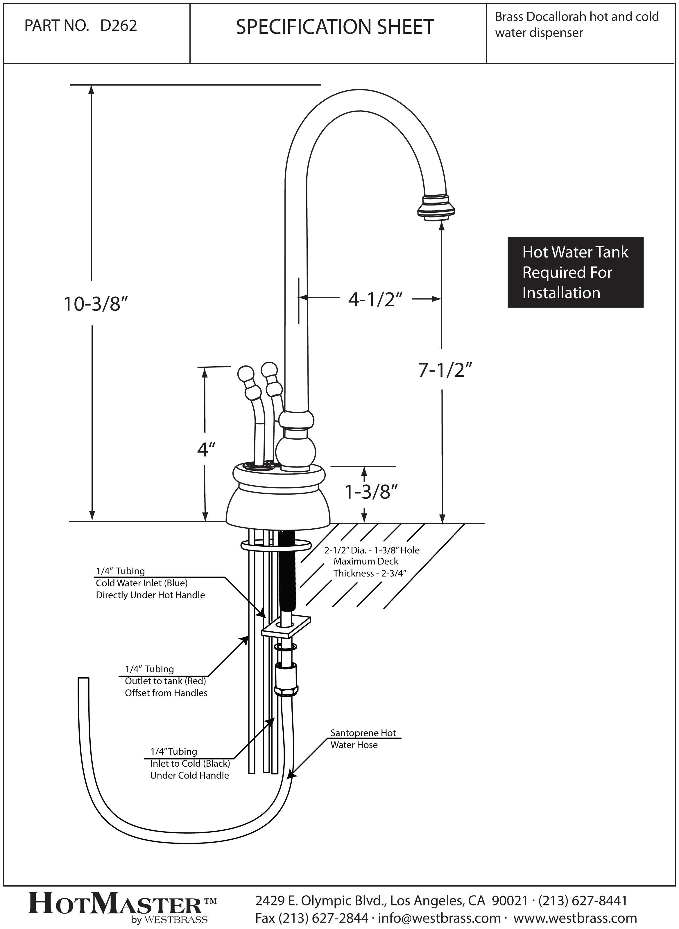 Westbrass D262HFP-11 Docalorah 10