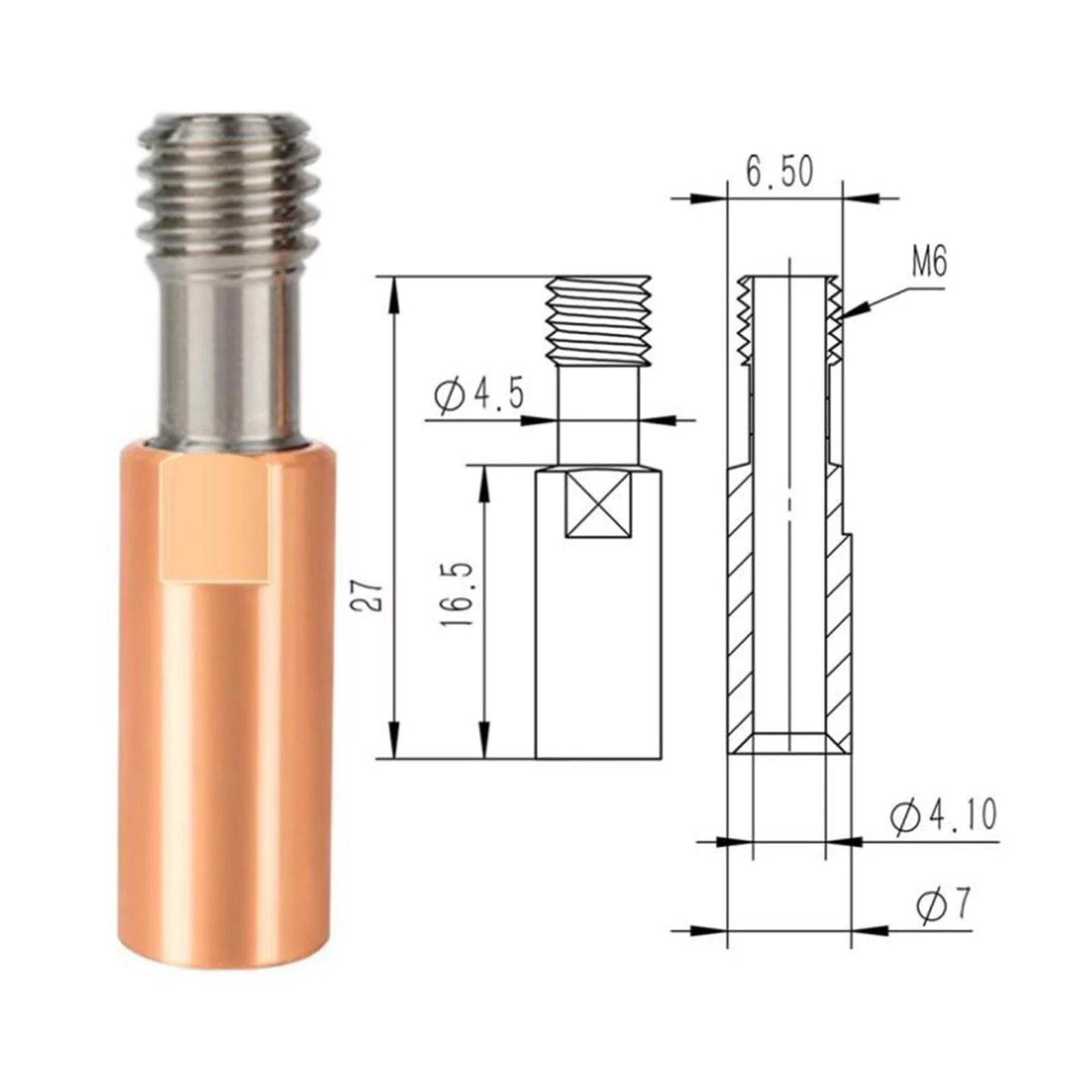 Extruder Printer Throat Replacement Heatbreak Throat for CR10S Printer Accs 4.1