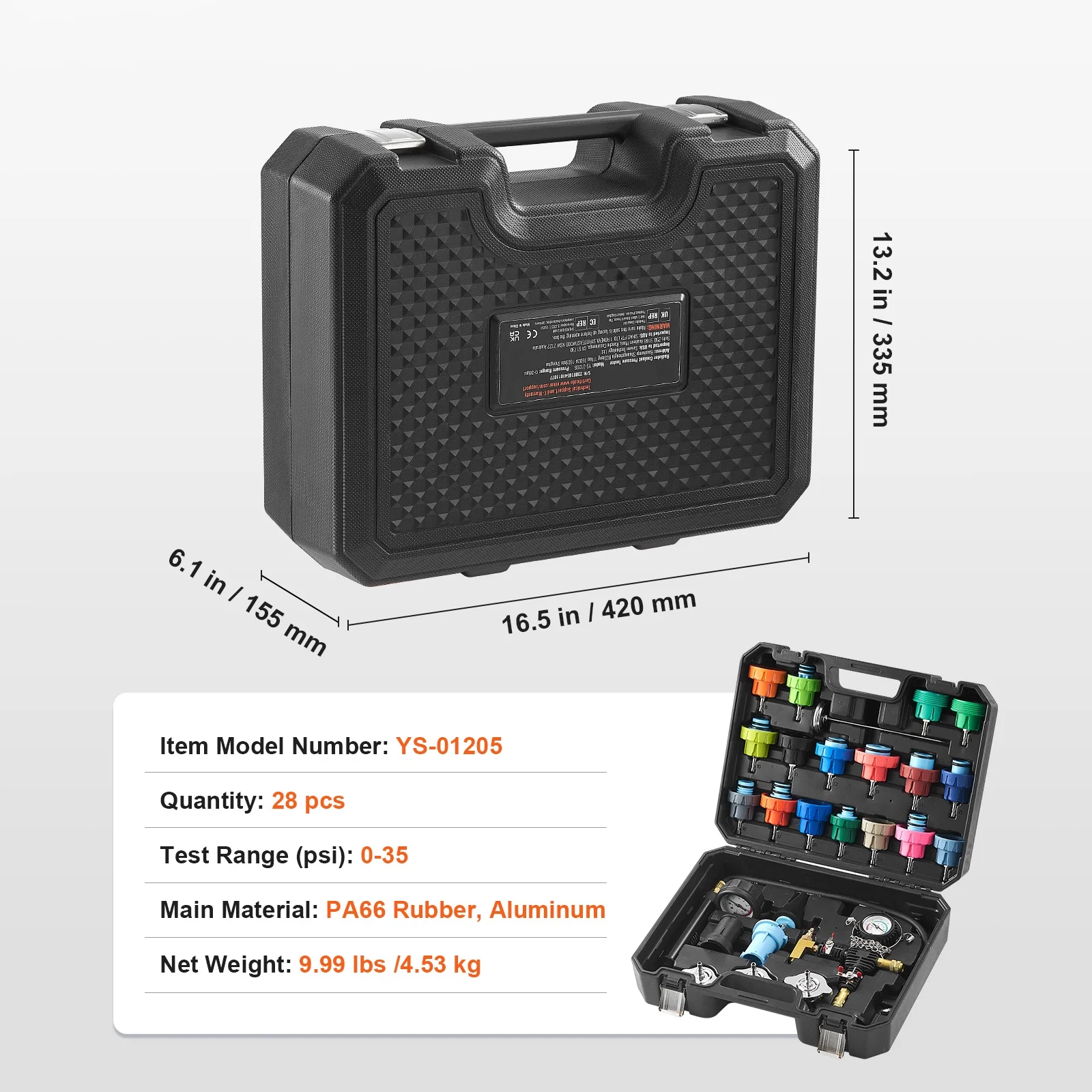 SKYSHALO 28-Piece Radiator Pressure Tester Coolant Vacuum Purge Refill with Adapter