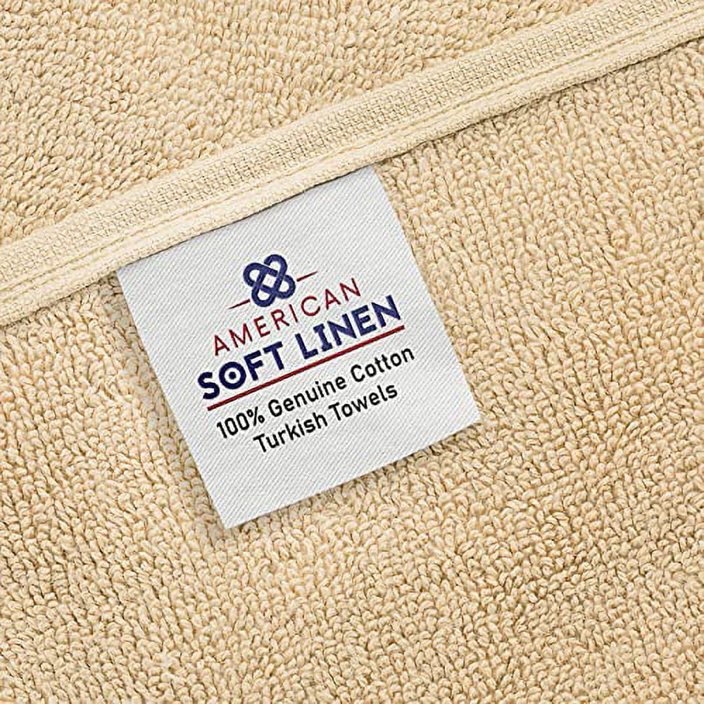 American Soft Linen 100% Cotton 40x80 Oversized Bath Towel, Sand Taupe