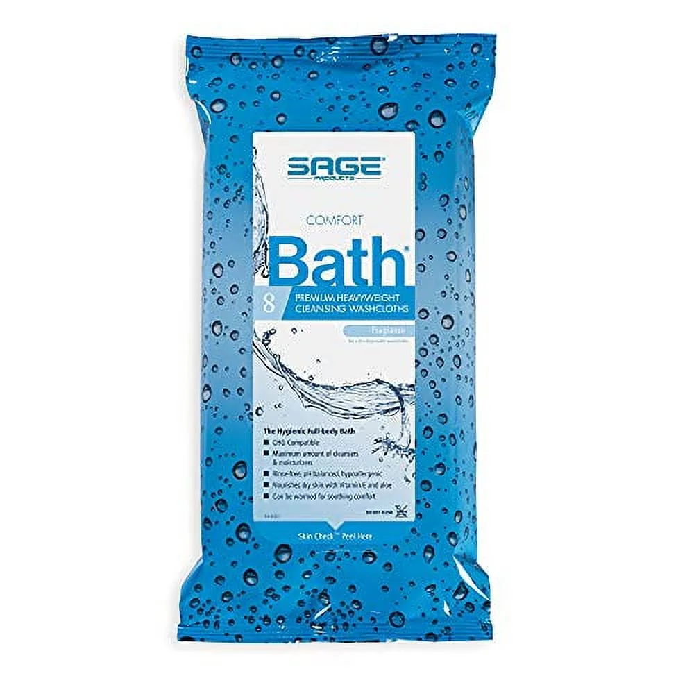 Comfort Bath Premium Heavyweight Bath Wipe or Washcloth 8 x 8