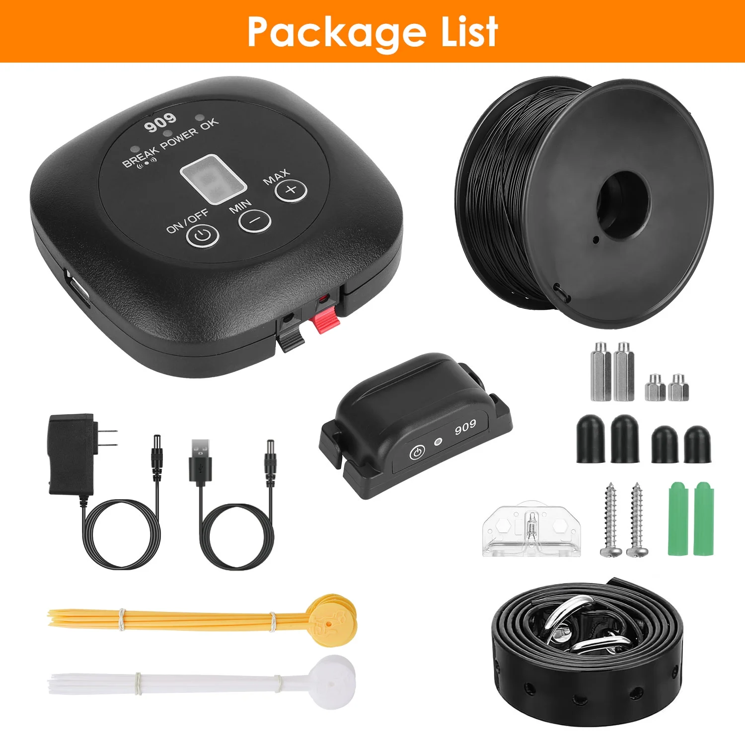 iMounTEK Electric Dog Fence System Pet Containment System with 9 Adjustable Levels IPX8 Waterproof Rechargeable Dog Training Collar for Small Medium Large Dogs, 1 Transmitter 1 Receiver