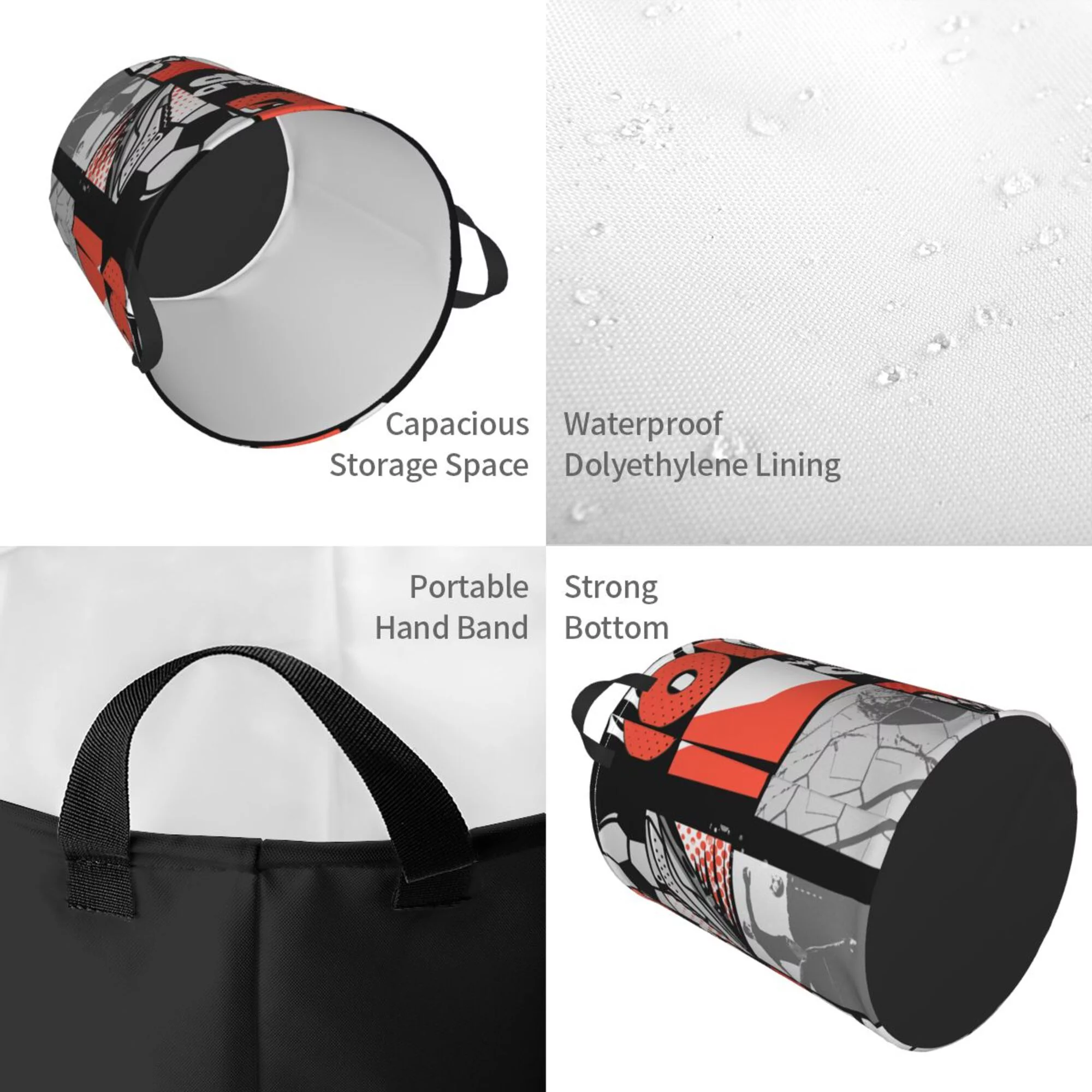 Laundry Basket Organizer Collapsible -World Cup Dirty Clothes Hamper for Bathroom Kids Girls Boys Laundry Hamper Medium