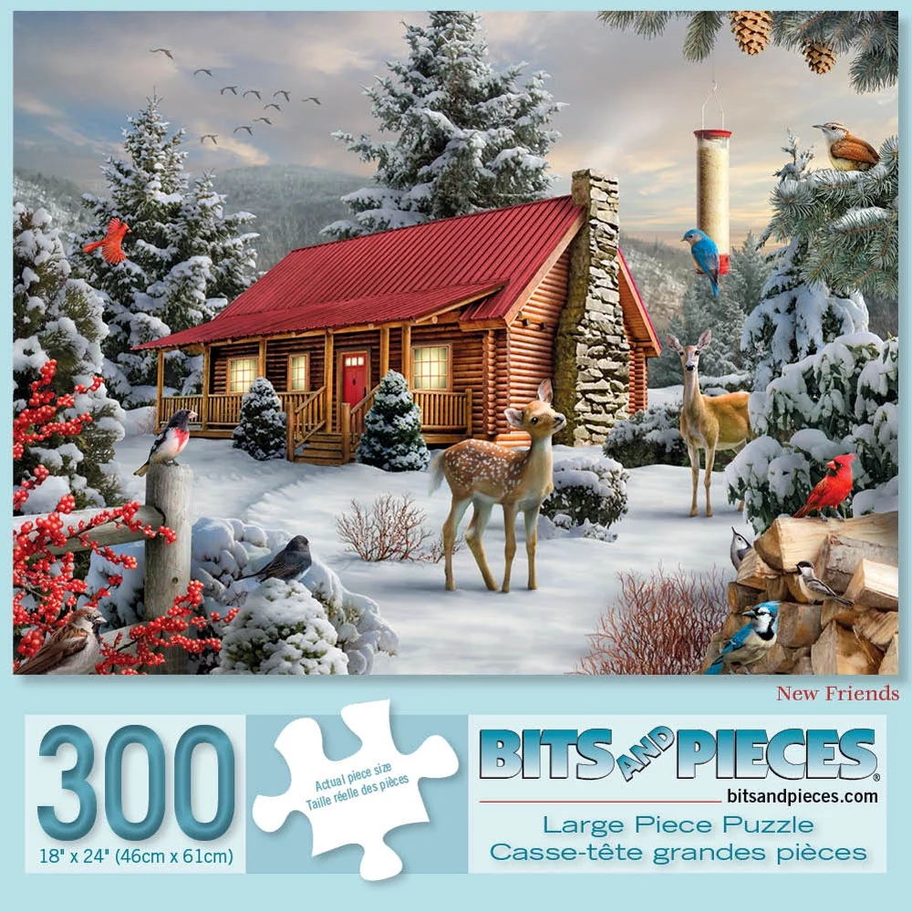 Bits and Pieces - 300 Piece Jigsaw Puzzle for Adults - New Friends by Artist Alan Giana - Measures 18