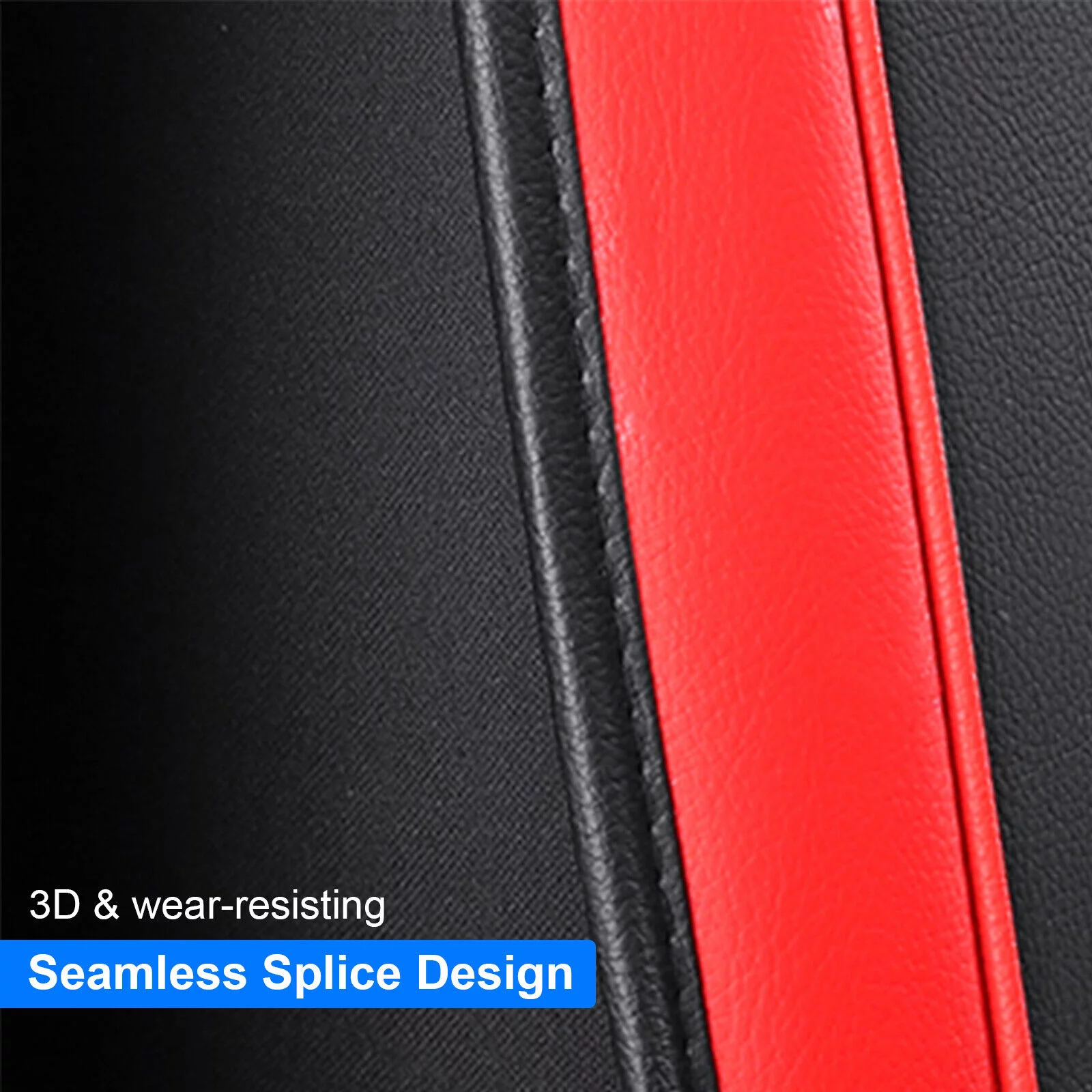 For Honda Civic CR-V Insight Accord Crosstour Car Seat Covers, Waterproof 5 Seats Full Set Leather Cushion Protector Black + Red