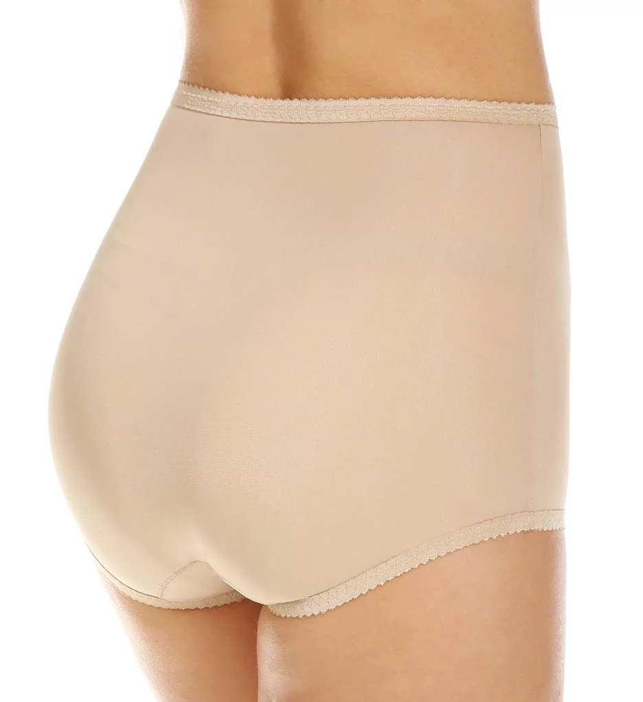 Women's Shadowline 17005pk Spandex Classics Brief Panty - 3 Pack (Nude/Ivory/White L)