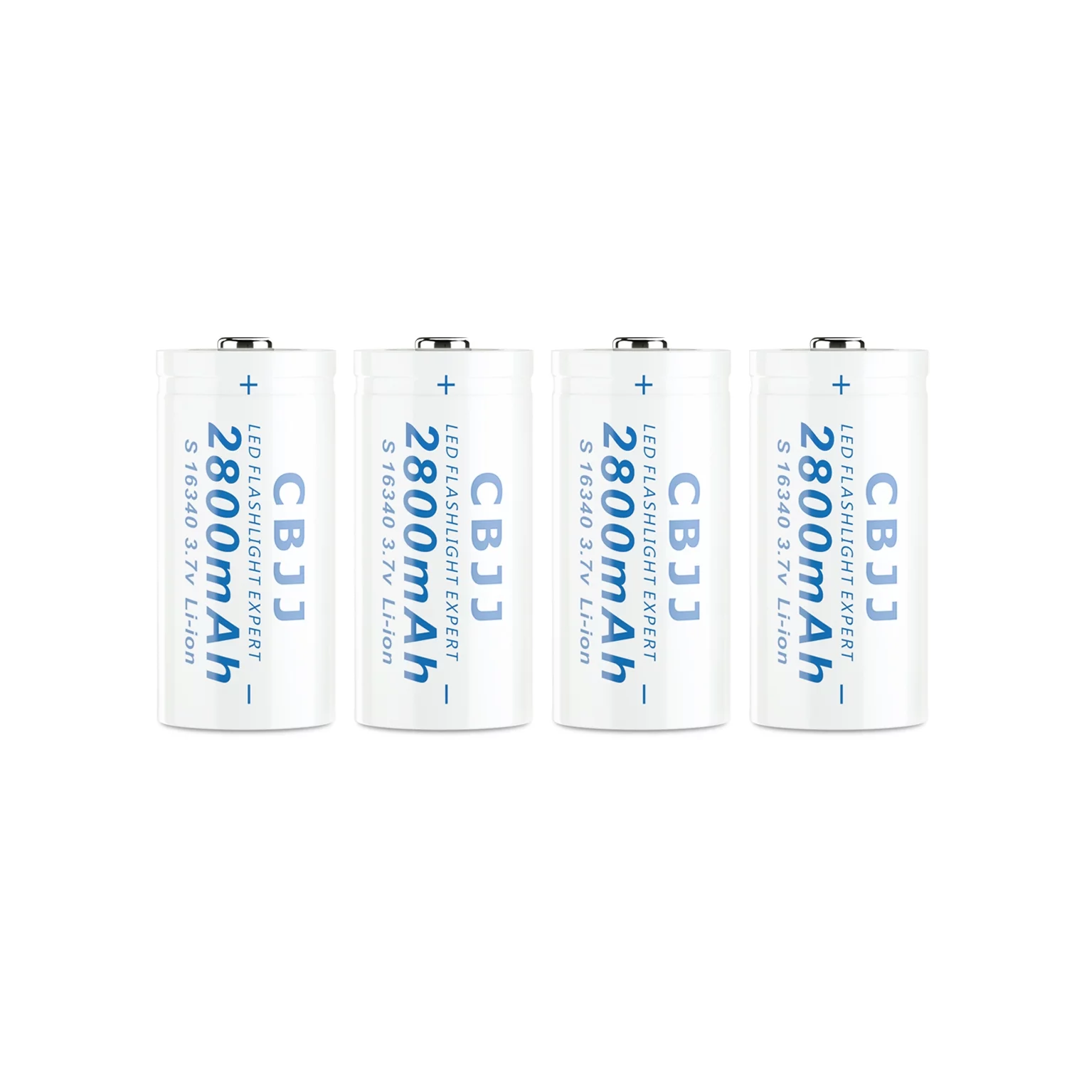 16340 Rechargeable Battery Li-ion Cell 3.7V 2800mAh for Flashlight (White)