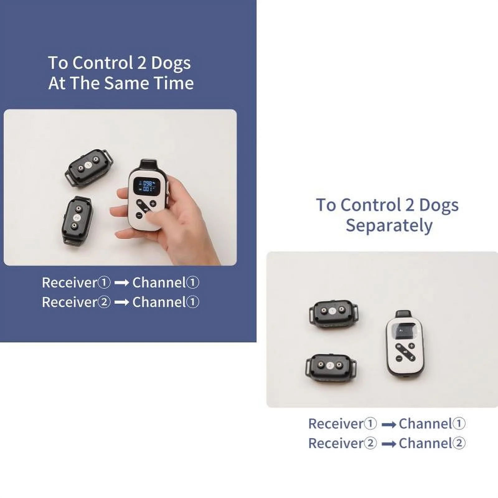 PaiPaitek Dog Training Collar For 2 Dogs,Shock Collar with Remote&Automatic Modes,Bark Collar with Beep,Vibration&Shock Modes