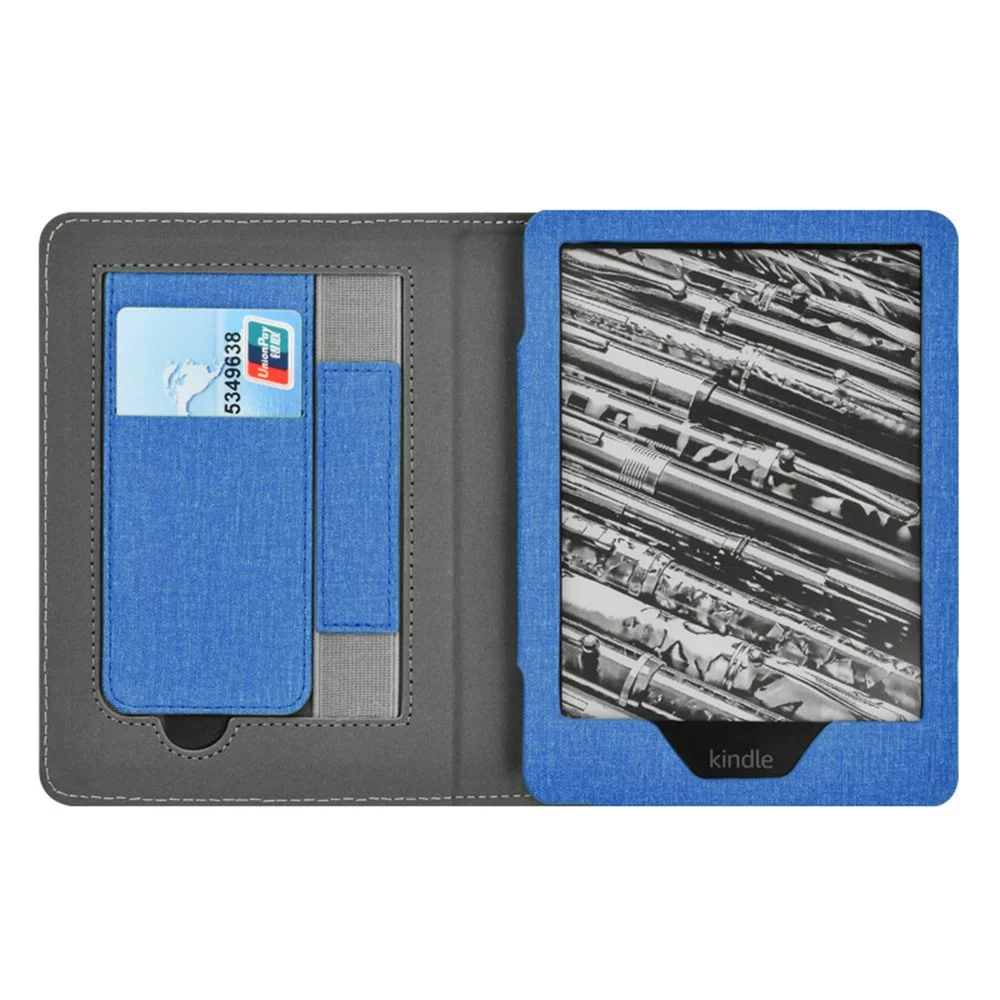 E-Reader Sleeve Protective Shell Auto Wake/Sleep PU Leather Stand Case Hand Holder Smart Cover BLUE