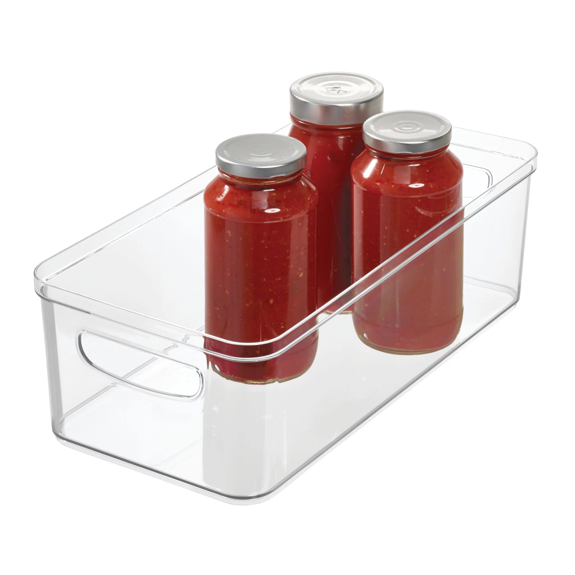 iDesign Clear Plastic Kitchen Storage Organizer Bin with Handles , 16