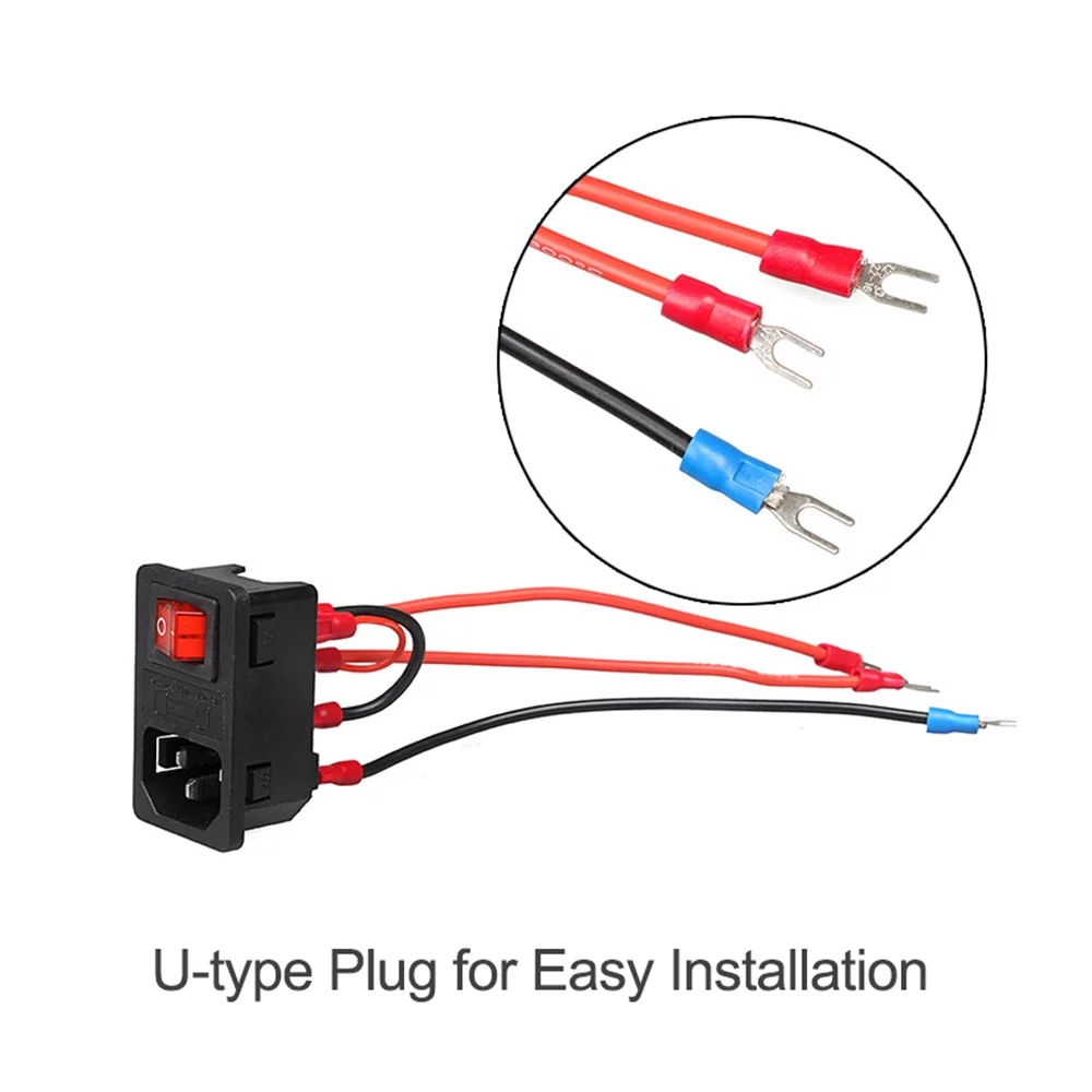 MABOTO 15A Power Supply Switch Male Socket with Fuse for 3D Printer DIY