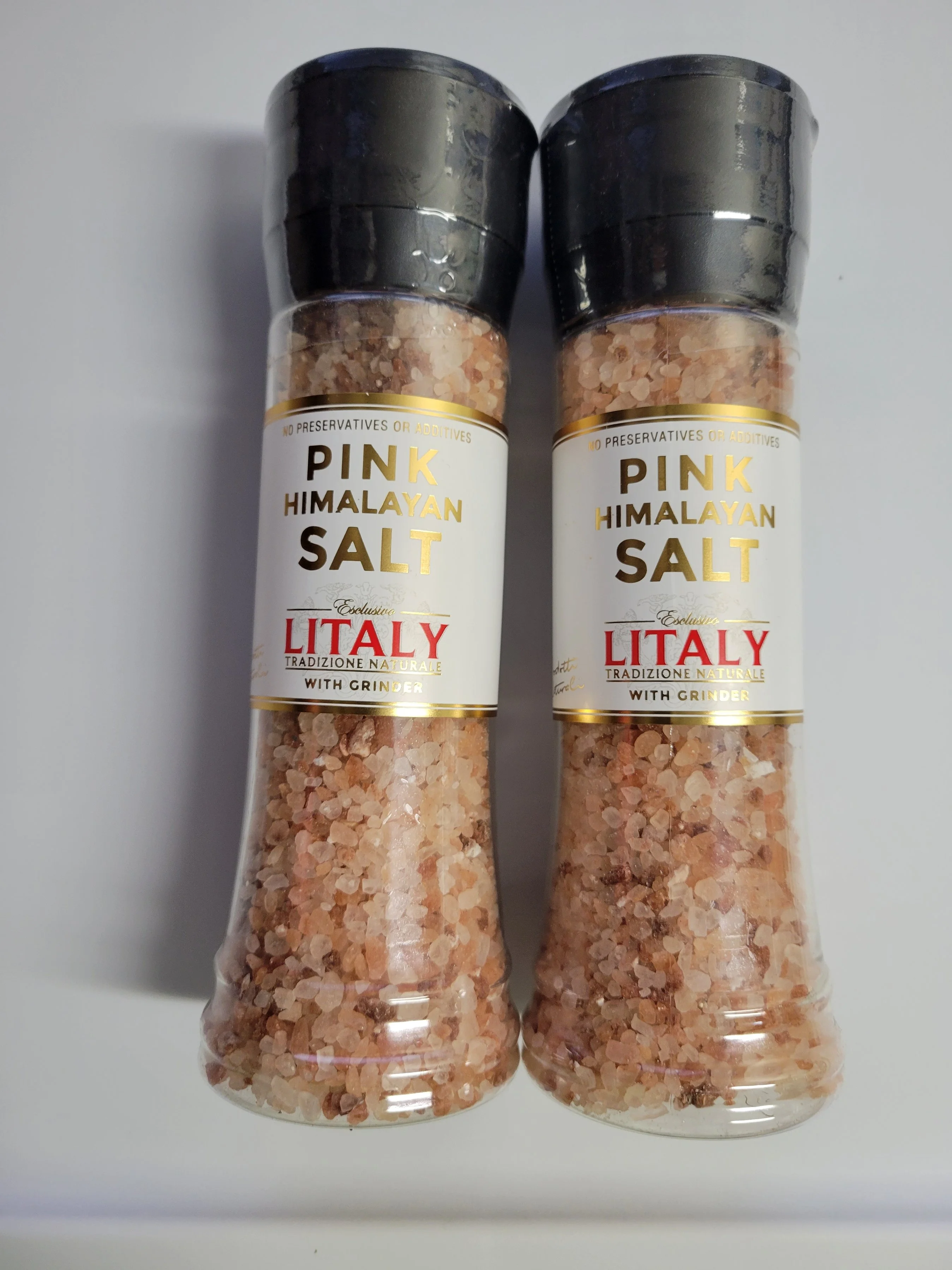 Litaly All Natural Pink Himalayan Salt, 2 Pack. 2 Grinders of Litaly Pink Himalayan Salt 12.9 oz each