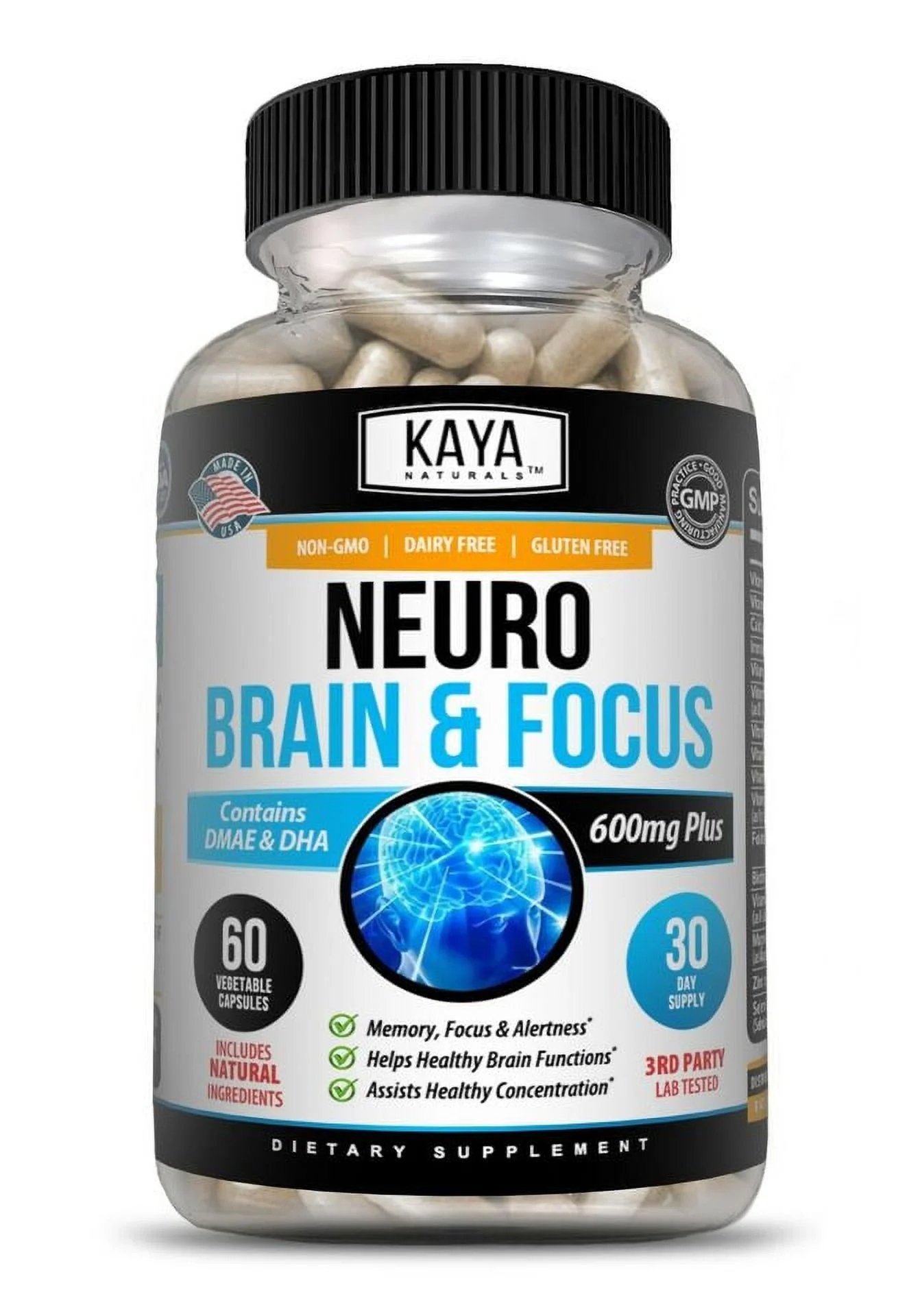 Neuro Brain & Focus, Memory, Function, Clarity Nootropic Supplement 60 Capsule (2 Pack)
