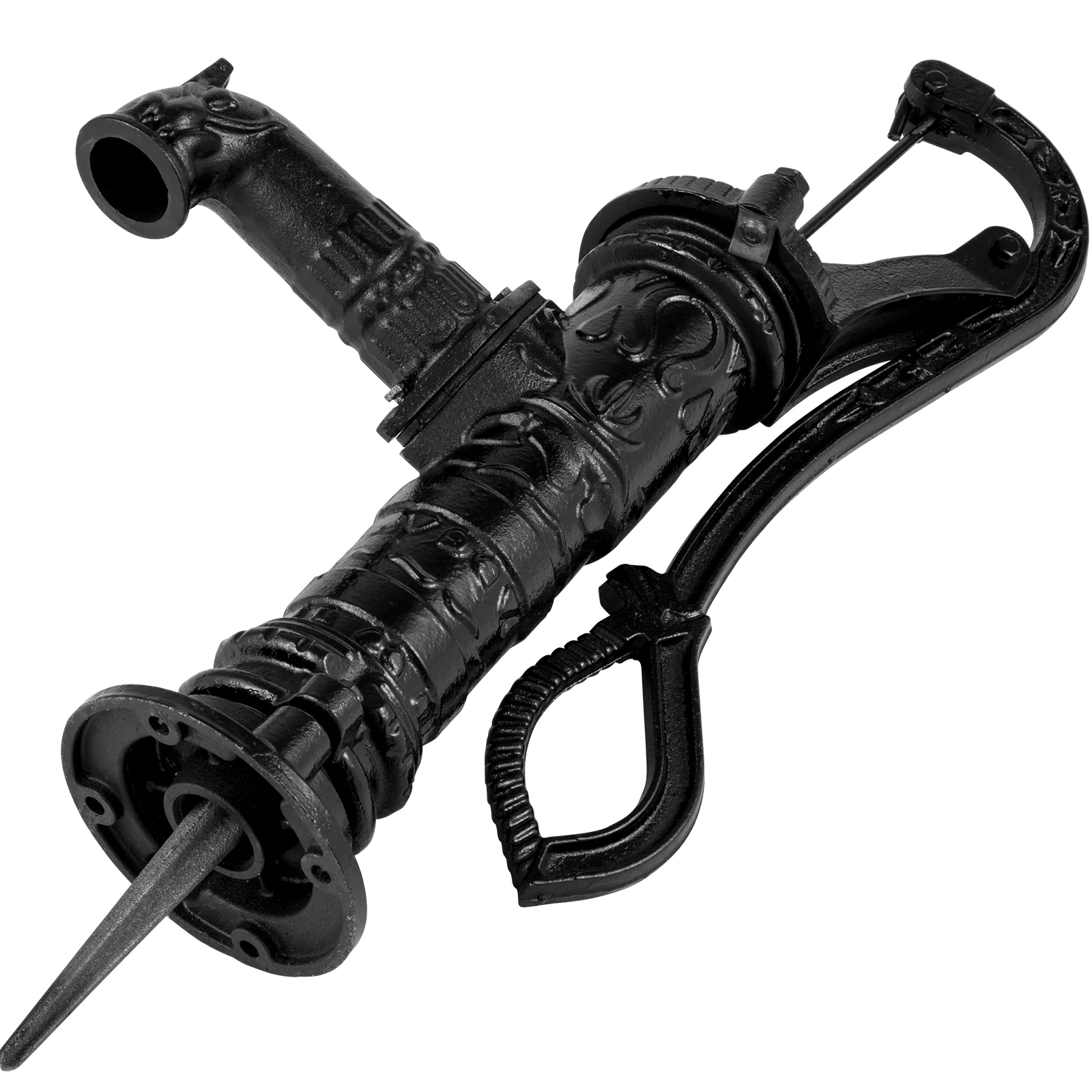 BENTISM Antique Hand Water Pump Pitcher Pump Cast Iron for Yard Ponds Garden Black