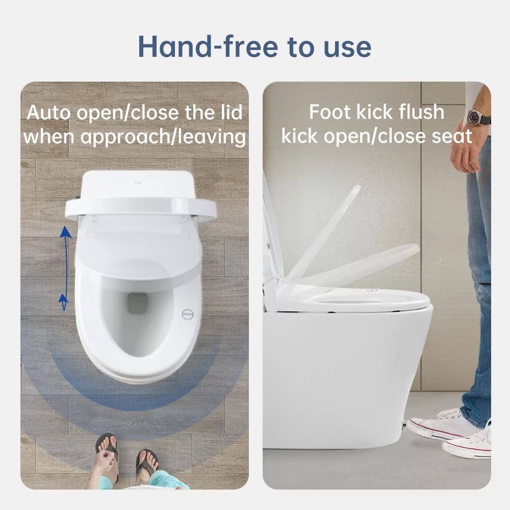 Smart Toilet with Built in Tank, Auto Open/Close,Blackout can Flush, Elongated One Piece Toilet