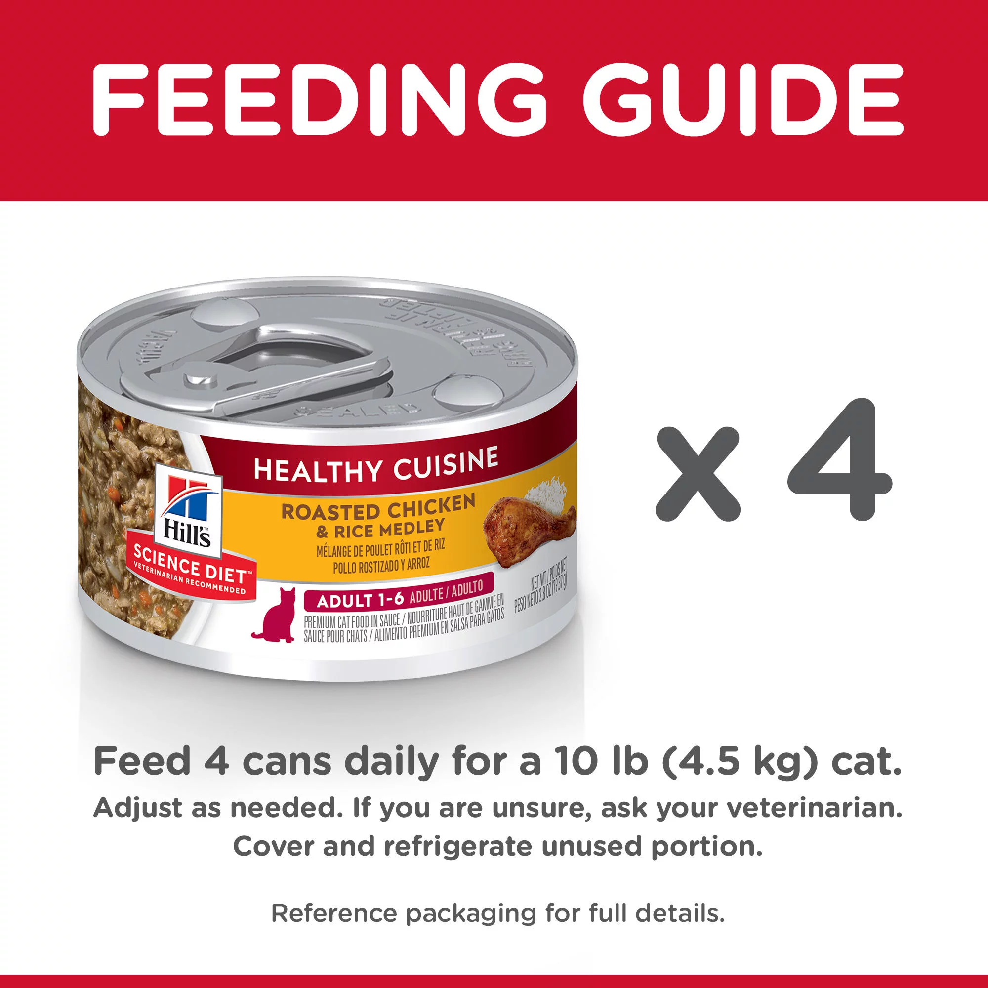 Hill's Science Diet Adult Healthy Cuisine Canned Cat Food, Roasted Chicken & Rice Medley, 2.8 oz, 24 Pack wet cat food