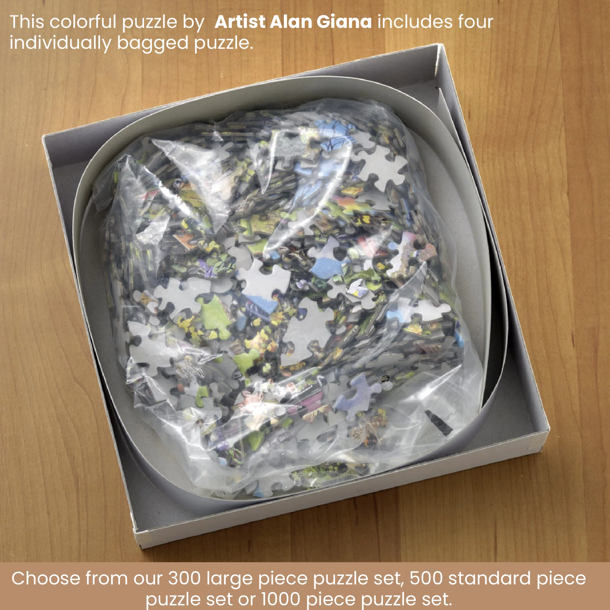 Bits and Pieces - 4-In-1 Multi-Pack Serene Beauty 300 Piece Jigsaw Puzzles for Adults - Each Puzzle Measures 16 