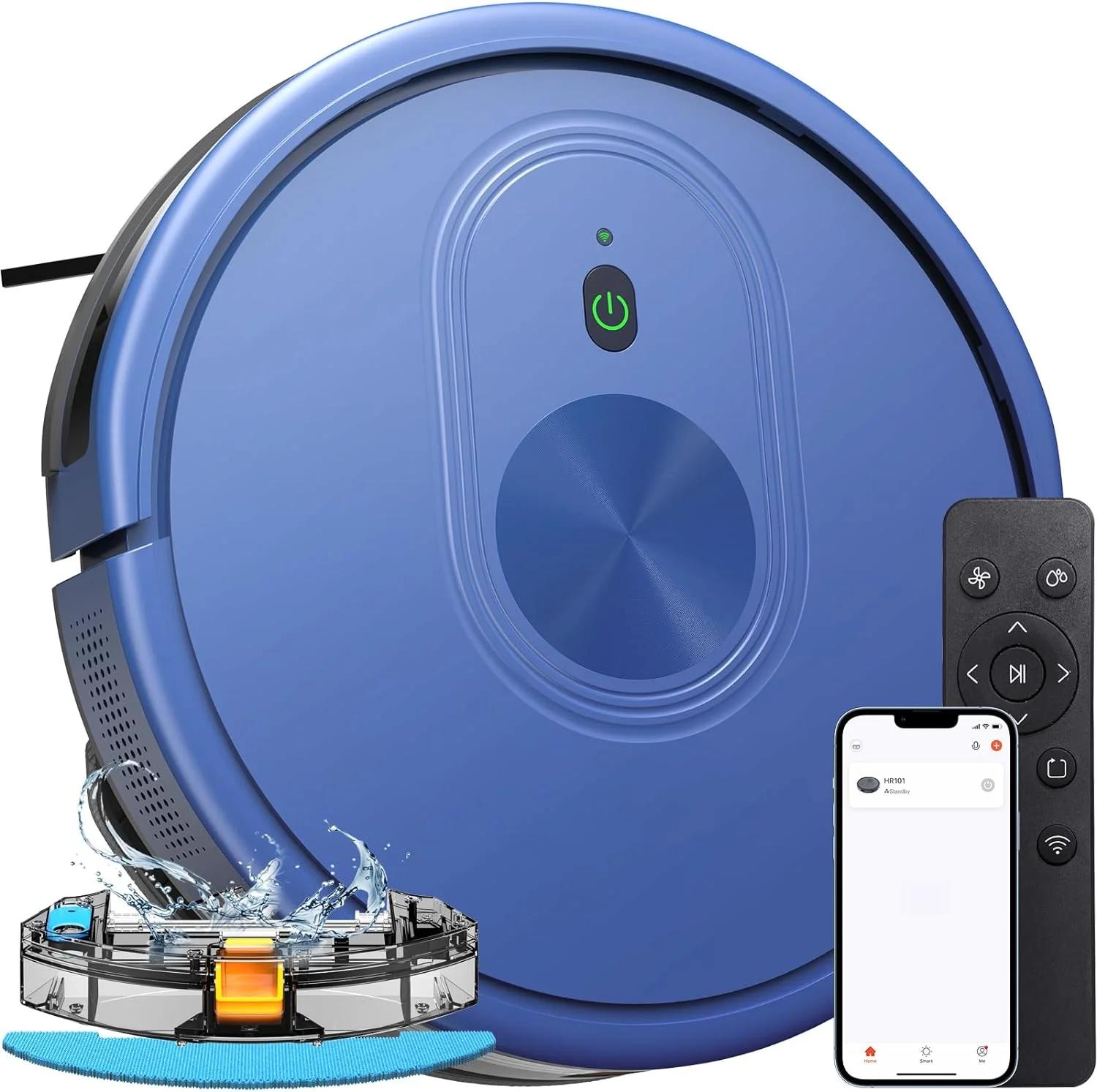 Pre-Owned XIEBro 3 in 1 Self-Charging Robot Vacuum and Mop Combo, 1600Pa HR101 - BLUE (Fair)