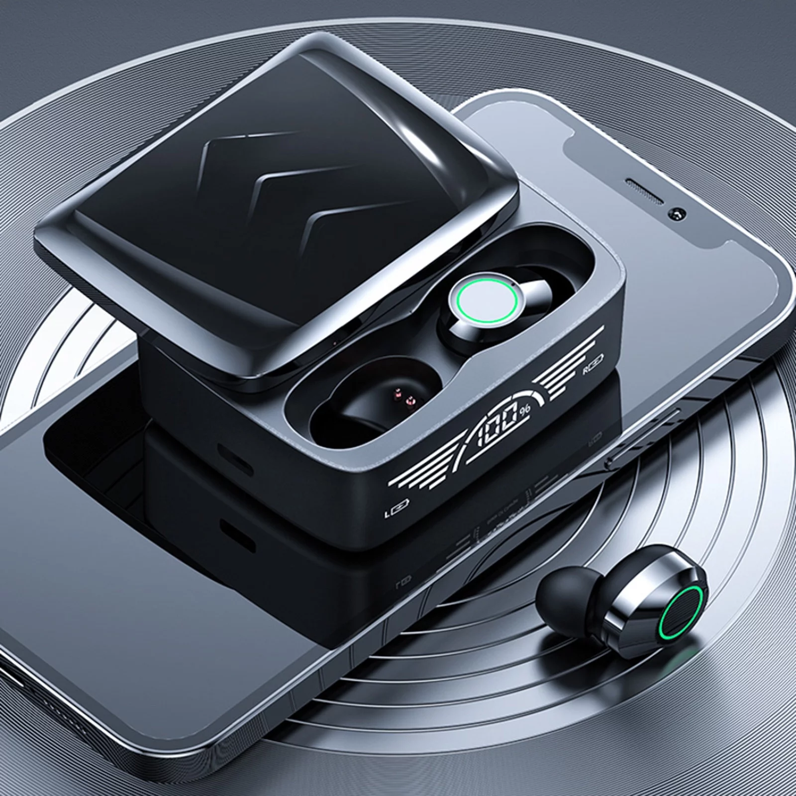 YHAIOGS True Wireless Bluetooth Audio personalization sweat resistant Bluetooth 5.3 Headphones Dual Microphone Wireless Earbuds Long Battery Life LED Display Deep Bass Noise