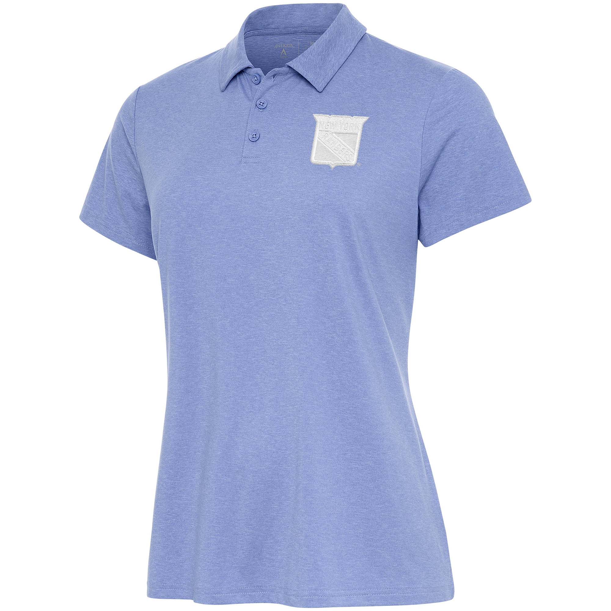 Women's Antigua Lavender New York Rangers White Logo Matter Polo