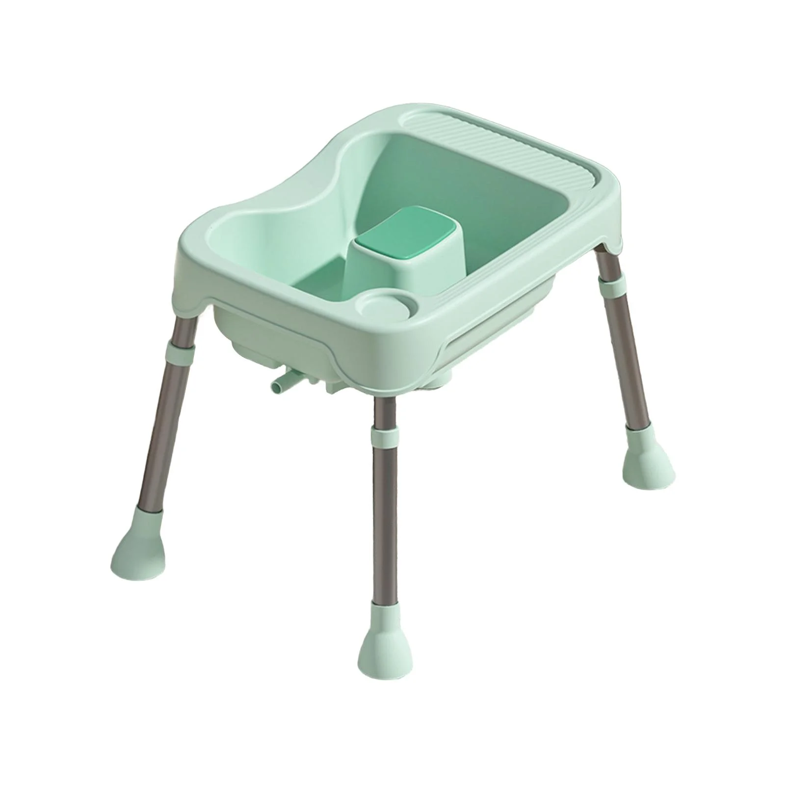 TOOYFUL Hair Washing Basin Elderly Adjustable Stand Shampoo Bowl for Bedside Seniors green