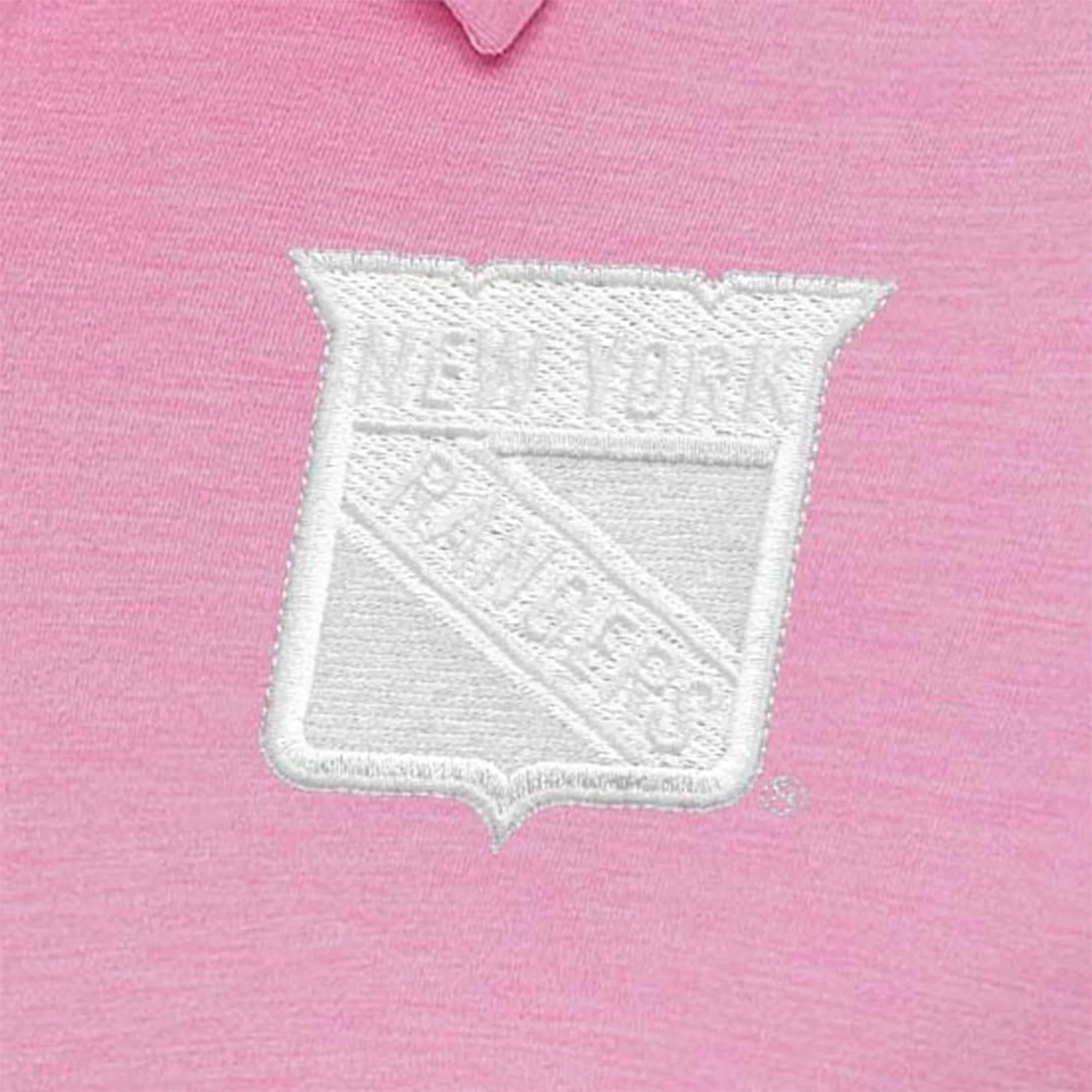 Women's Antigua Pink New York Rangers White Logo Matter Polo