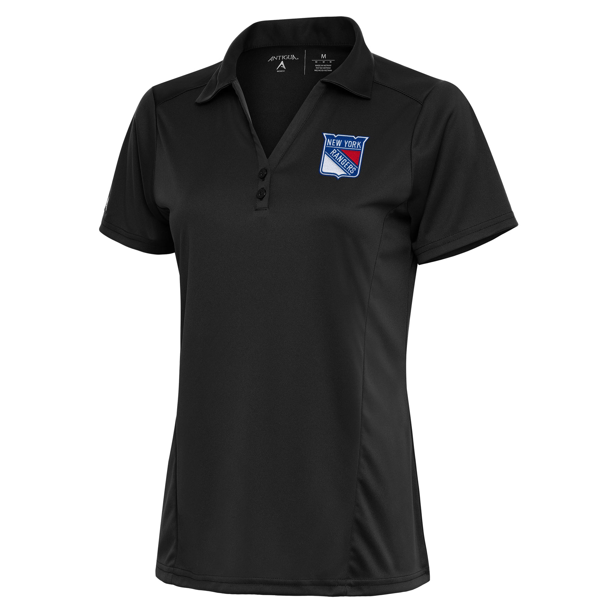 Women's Antigua Charcoal New York Rangers Team Logo Tribute Polo
