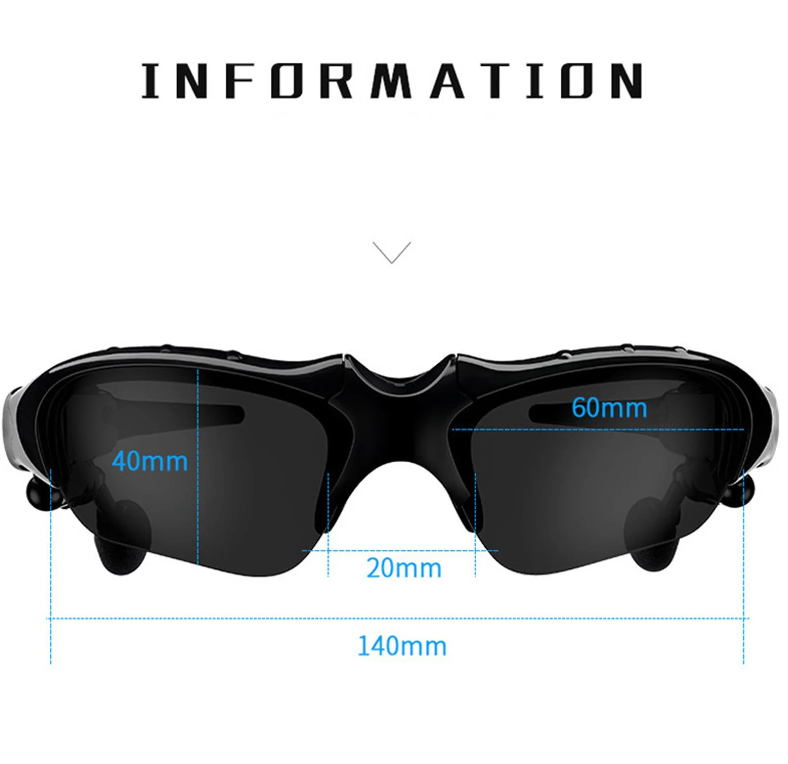 YHAIOGS Bluetooth Earpiece for Cell Phone Sunglasses with Bluetooth Headphone Inear Headphones Polarized Sunglasses Headset Earbuds Wireless Headphone with Mic