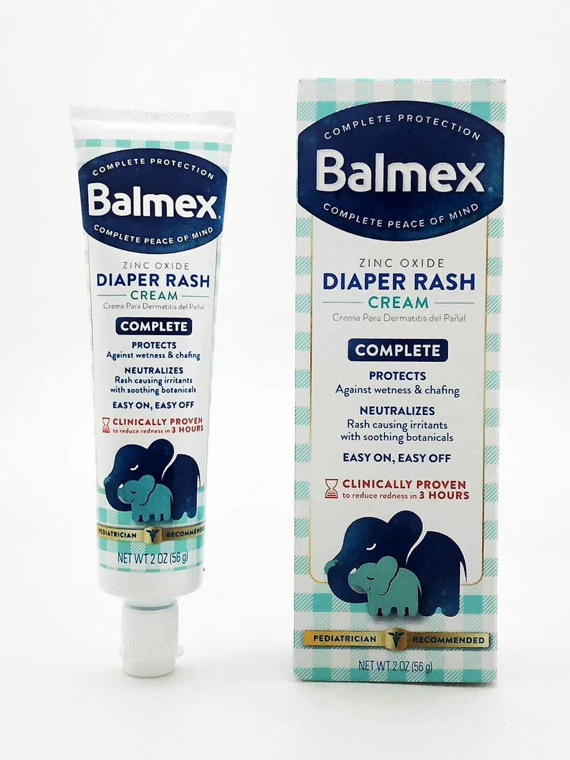 BALMEX Complete Protection Zinc Oxide Diaper Rash Cream, Advanced Formula, 2 Oz (2 Pack)