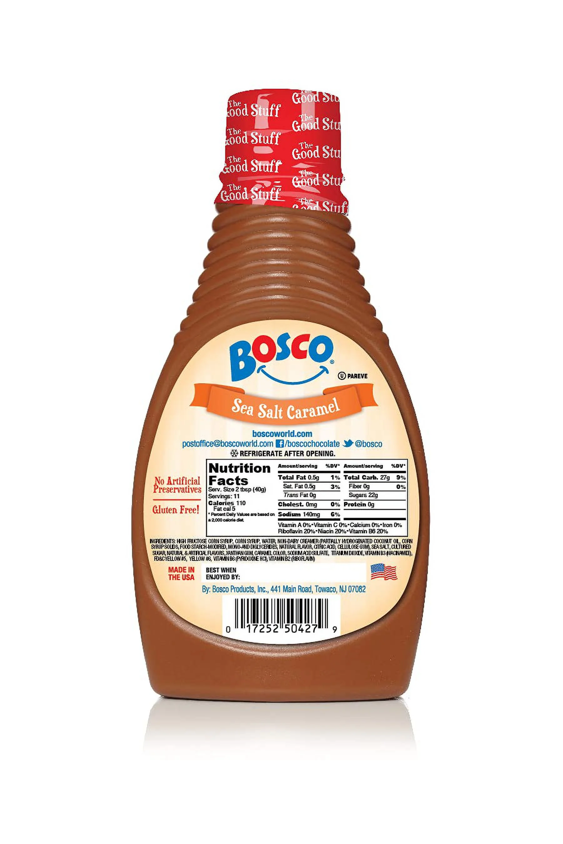 Bosco Sea Salt Caramel Syrup 15oz (2 Pack) | Thick & Rich, Irresistible, Gluten Free