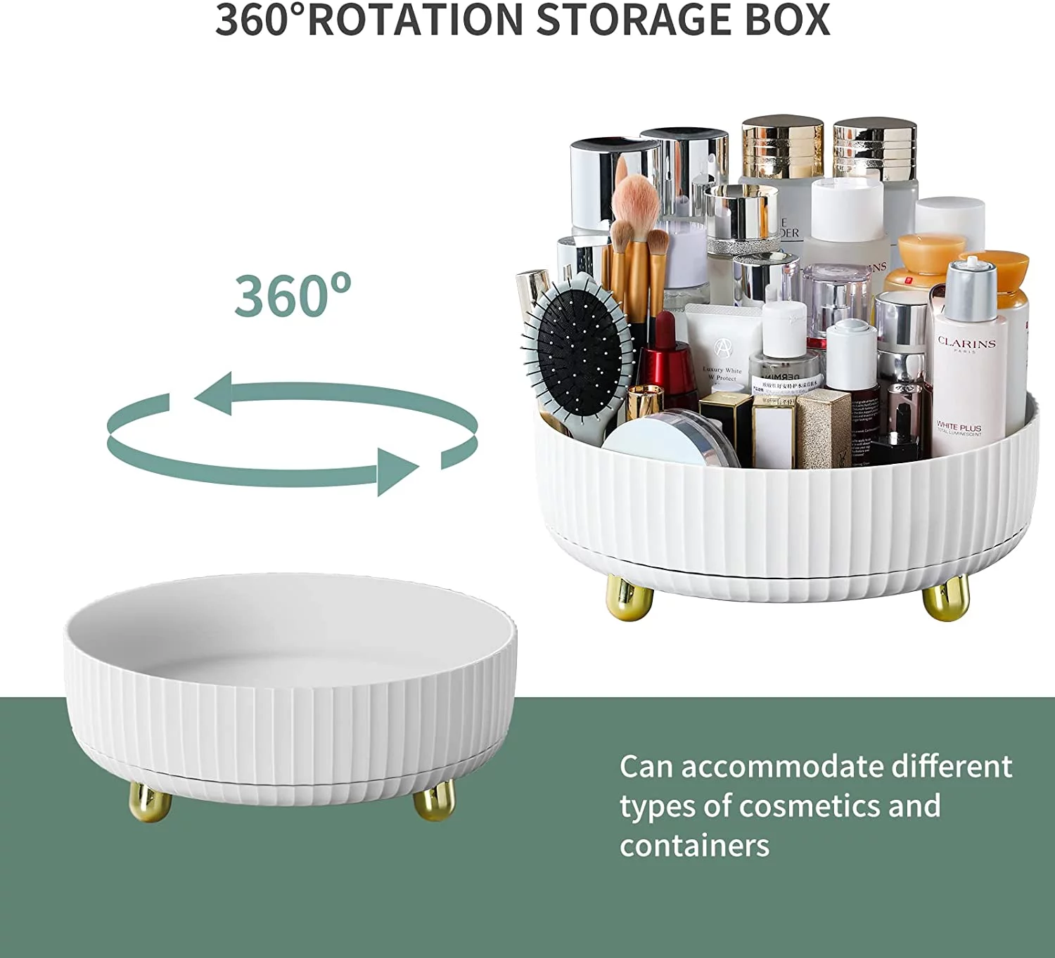 Makeup Perfume Organizer, 360 Degree Rotating Lazy Susan Cosmetic Desk Storage Lotions Display Case Round Gift Tray with Large Capacity , for your Jewelry