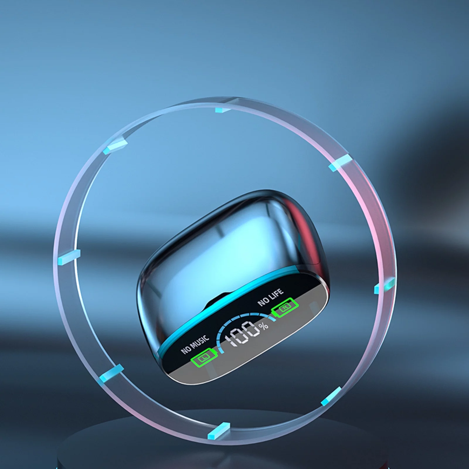 YHAIOGS Bluetooth Earpiece for Cell Phone Bluetooth 5.3 Headphones Dual Microphone Wireless Earbuds Long Battery Life LED Display Deep Bass Noise Cancelling Headphones Compatible with